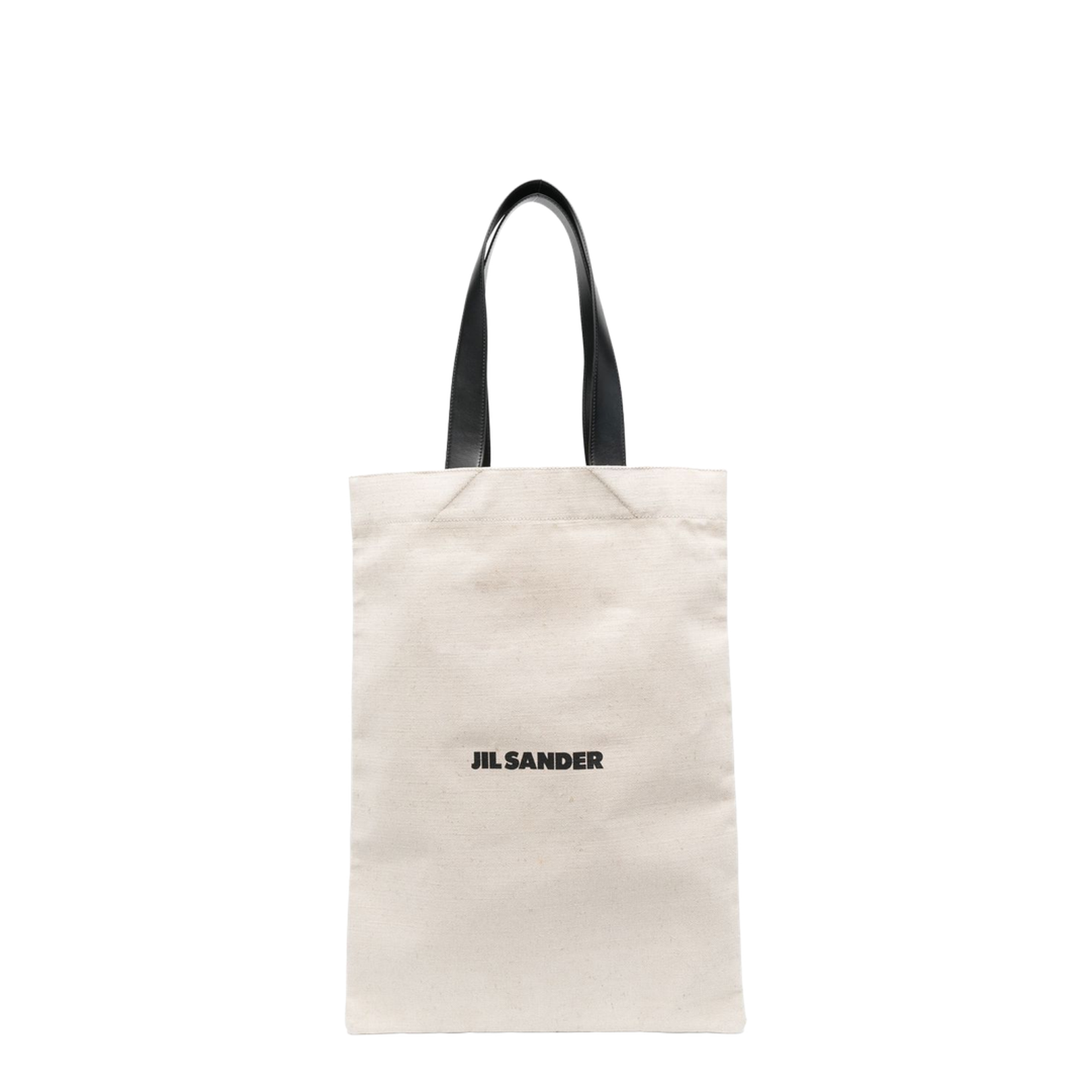Logo-Print Flat Shopper Tote Bag - Natural/Black - Image 4