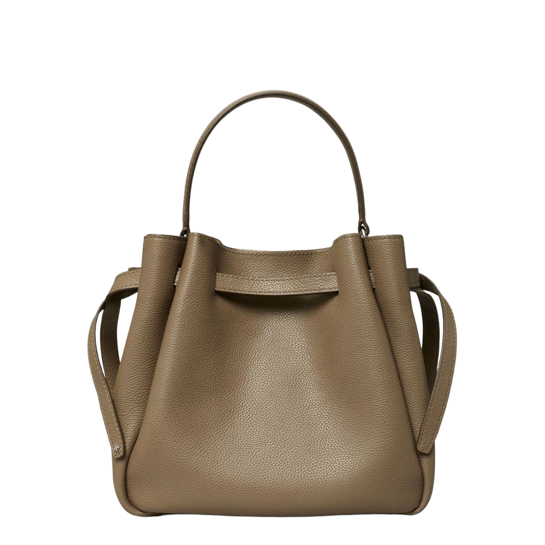 Romy Pebbled Leather Bucket Bag - Soft Cement - Image 5