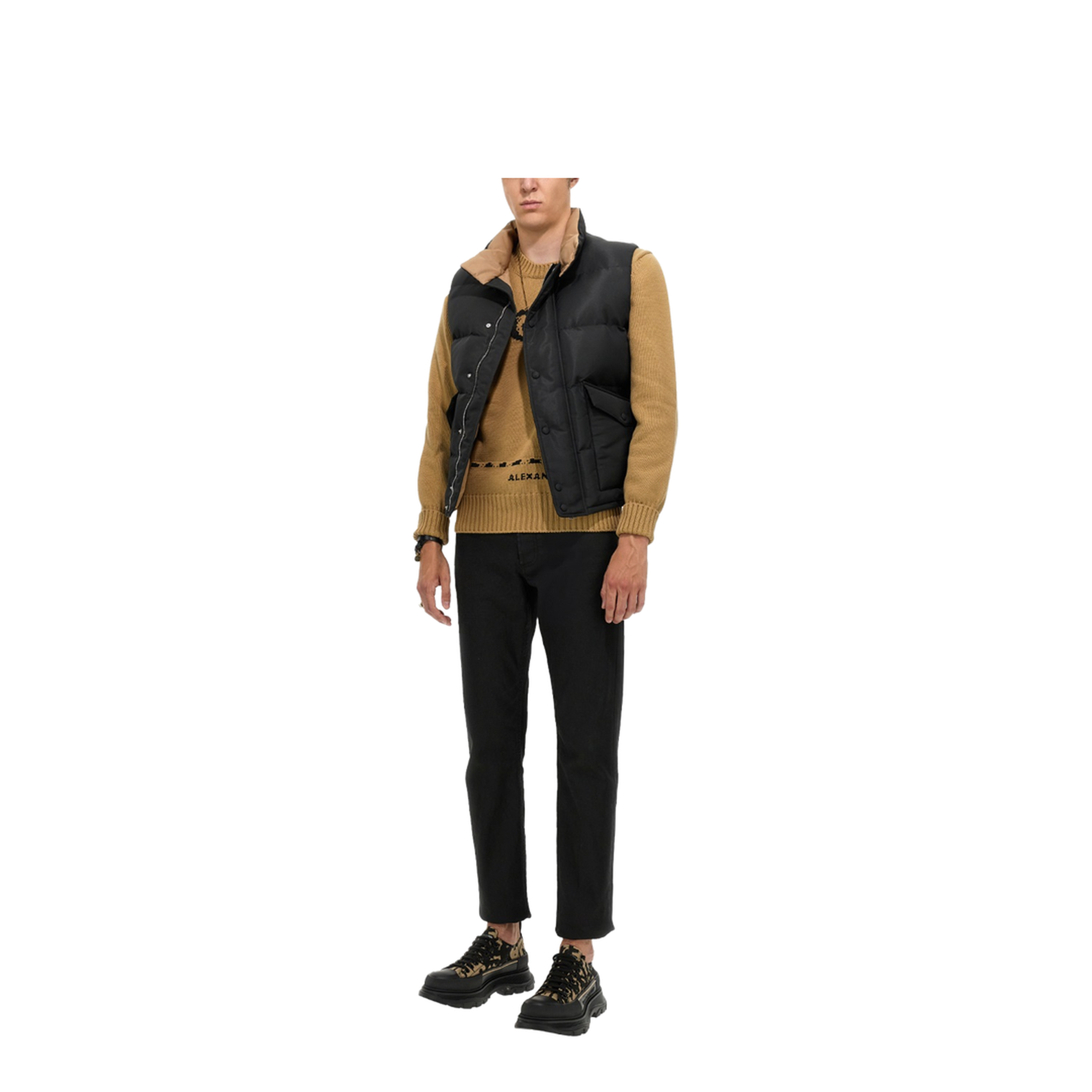 Graffiti Logo Print Down Vest - Image 2