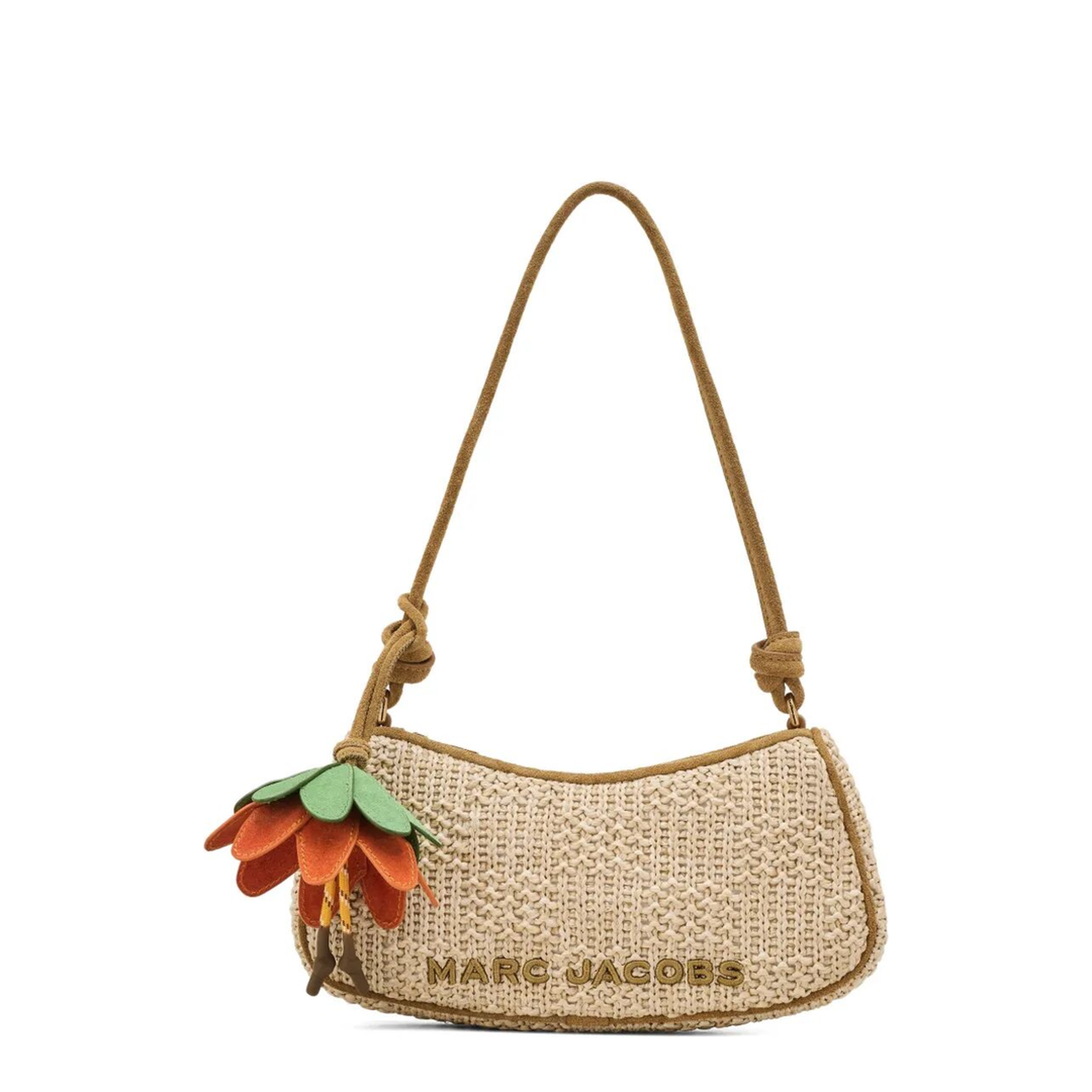 The Summer Woven Charm Shoulder Bag - NATURAL - Image 1