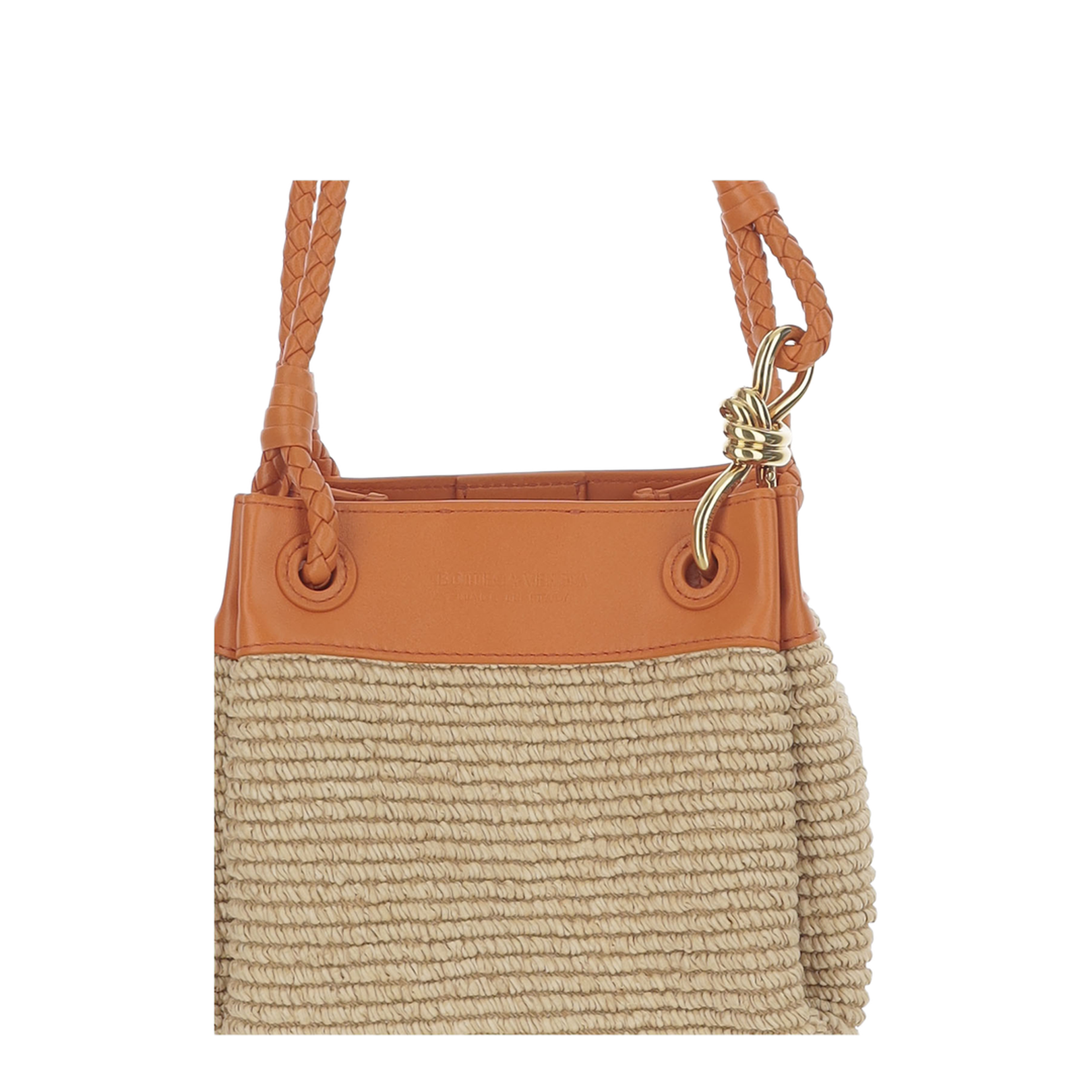 Parachute Small Raffia Shoulder Bag - Natural/Burned Orange - Image 5