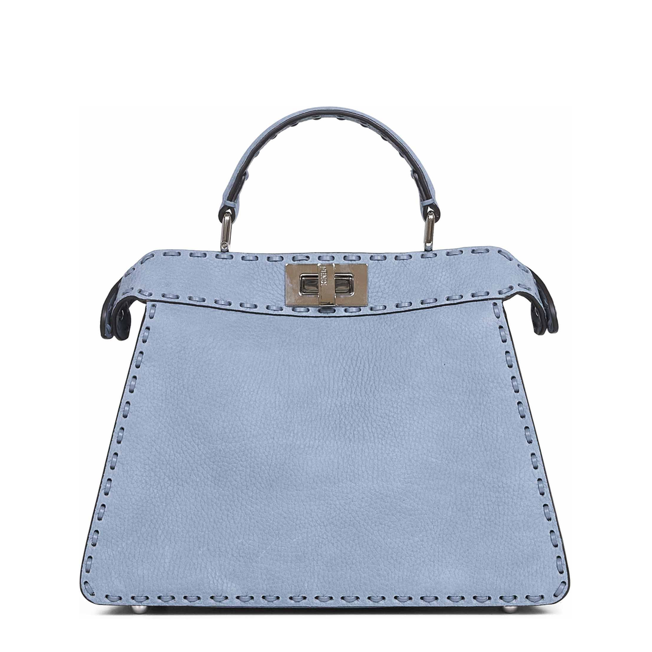 Peekaboo ISeeU Small Calfskin Tote - Mercury Blue - Image 2