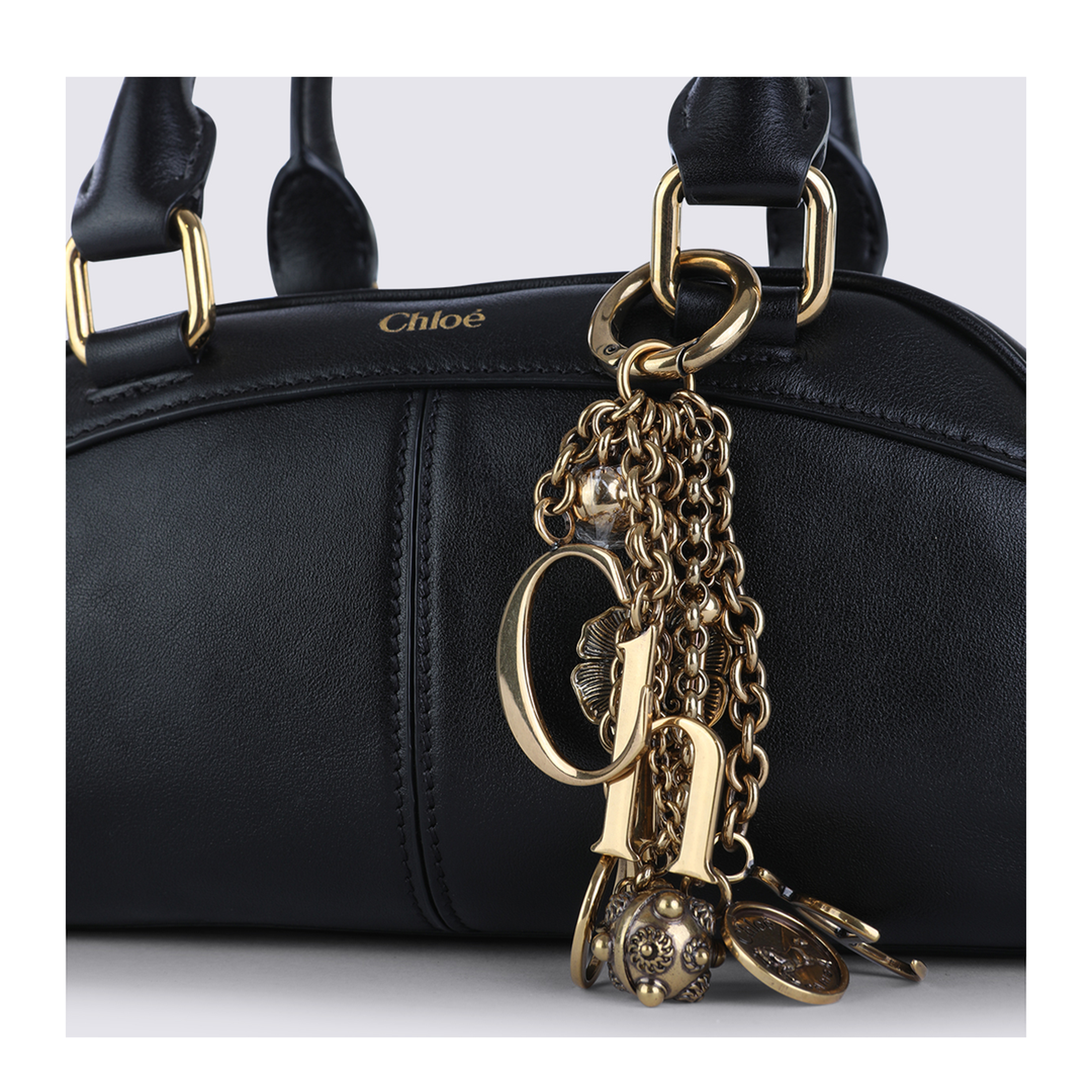 Small Chloé Bowling Bag in Soft Leather - Black - Image 7
