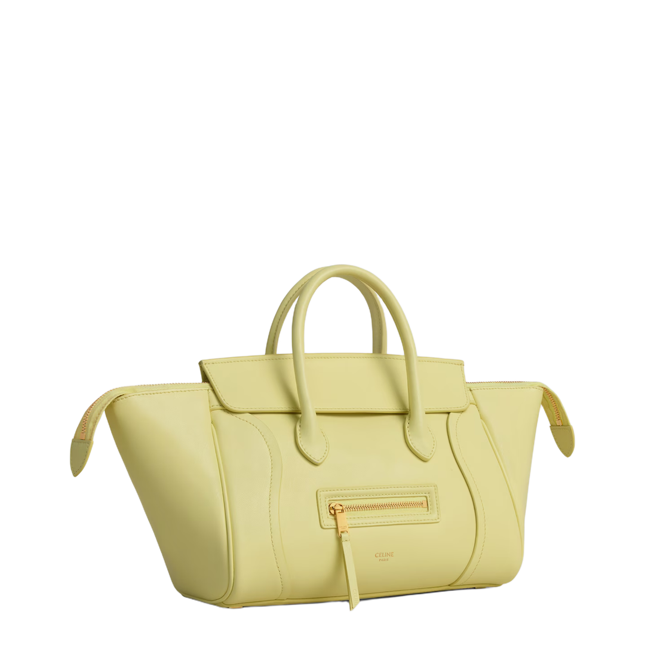 Luggage Small Leather Tote Bag - Yellow - Image 2