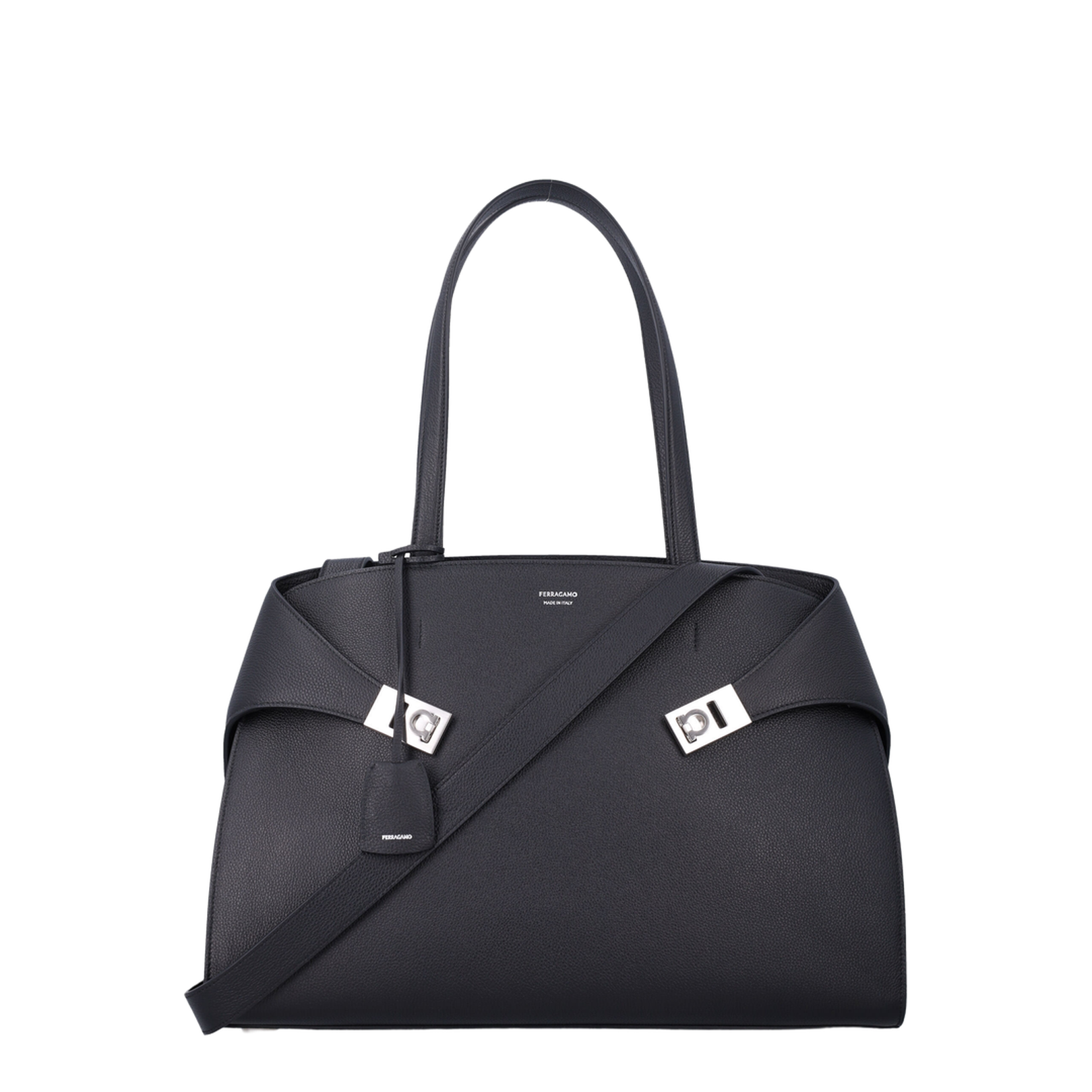 Hug Leather Shoulder Bag Black - Image 1