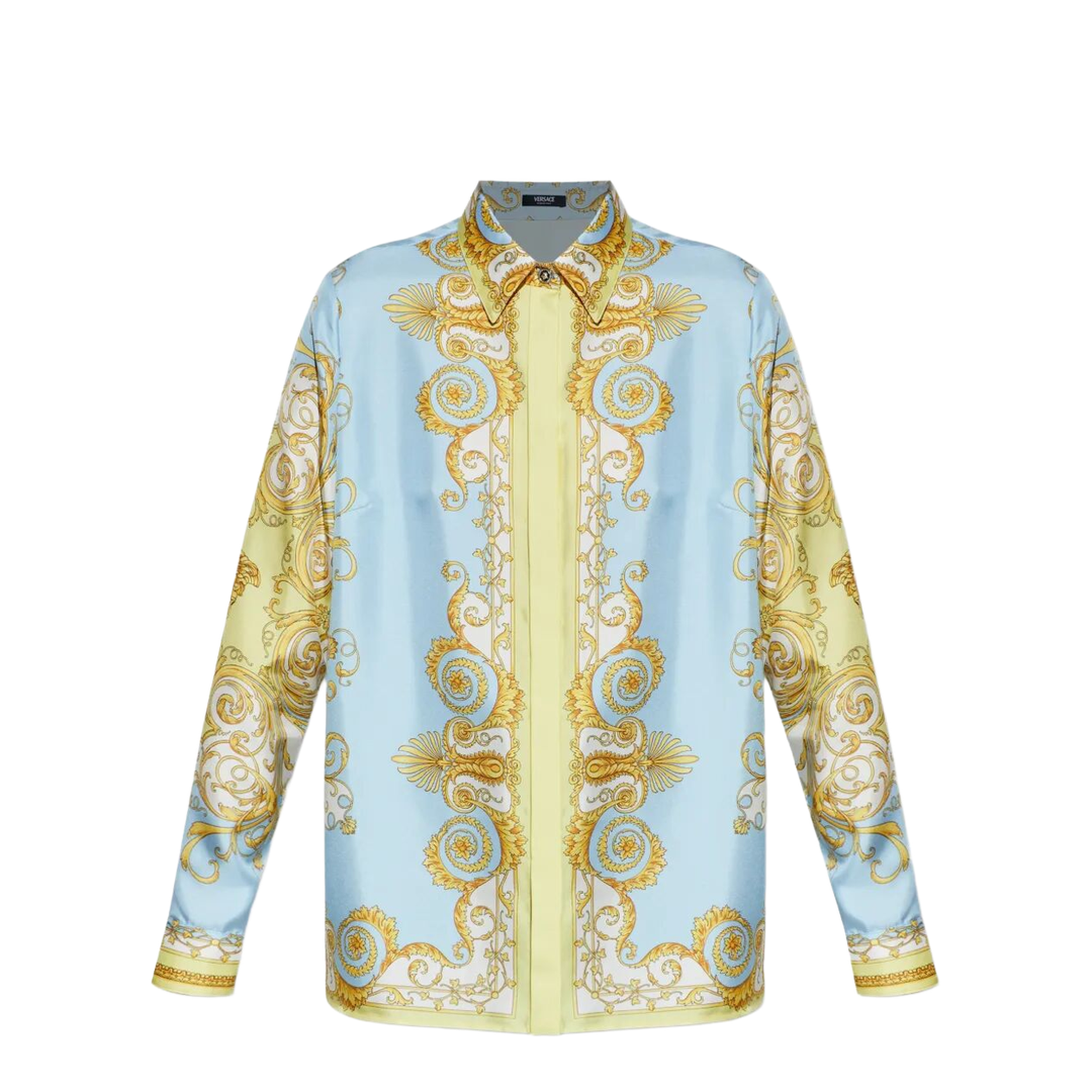 Baroque-Printed Silk Shirt - Image 1