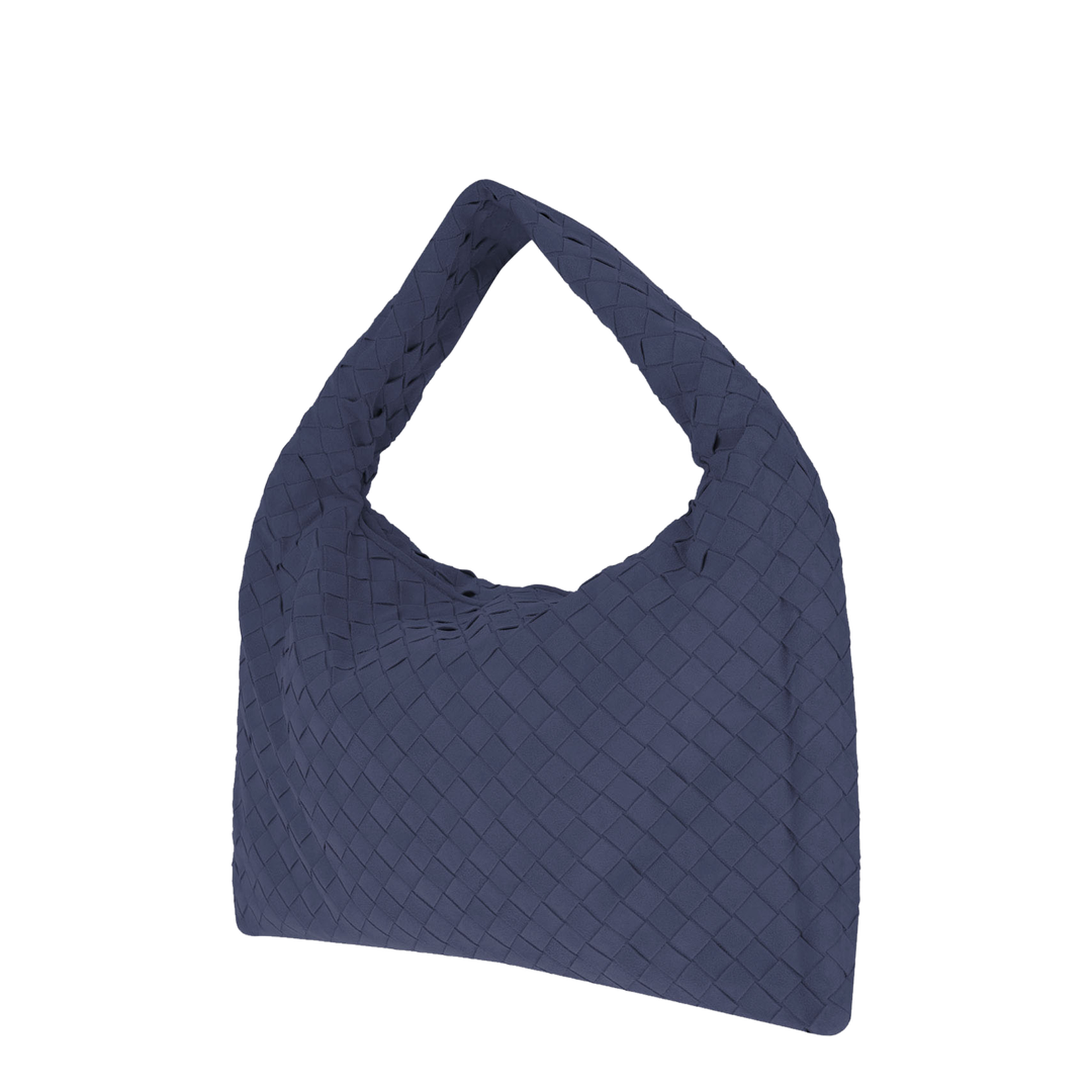 Hop Small Intrecciato Shoulder Bag Suede Blue - Image 2