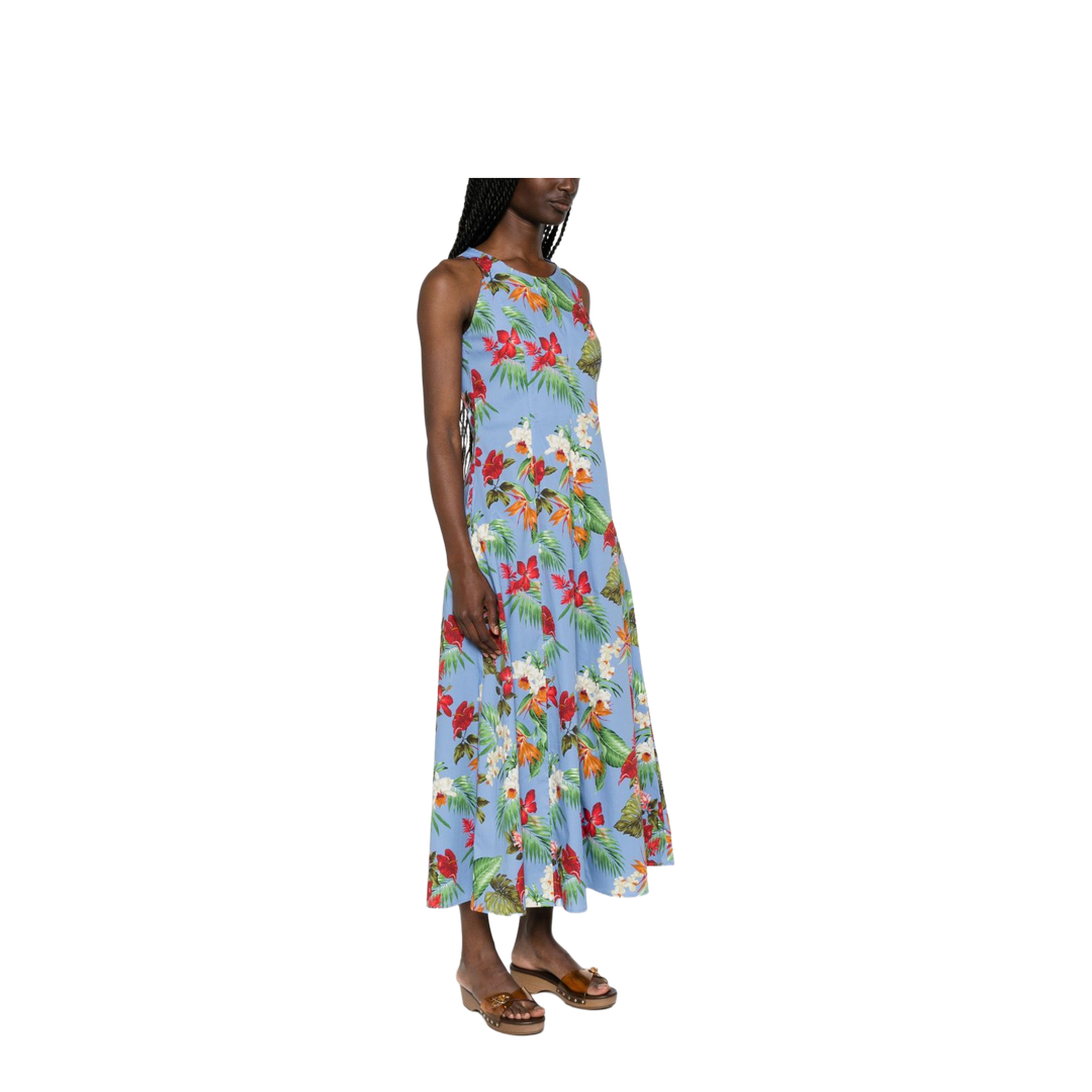 Printed Cotton Midi Dress - Image 3