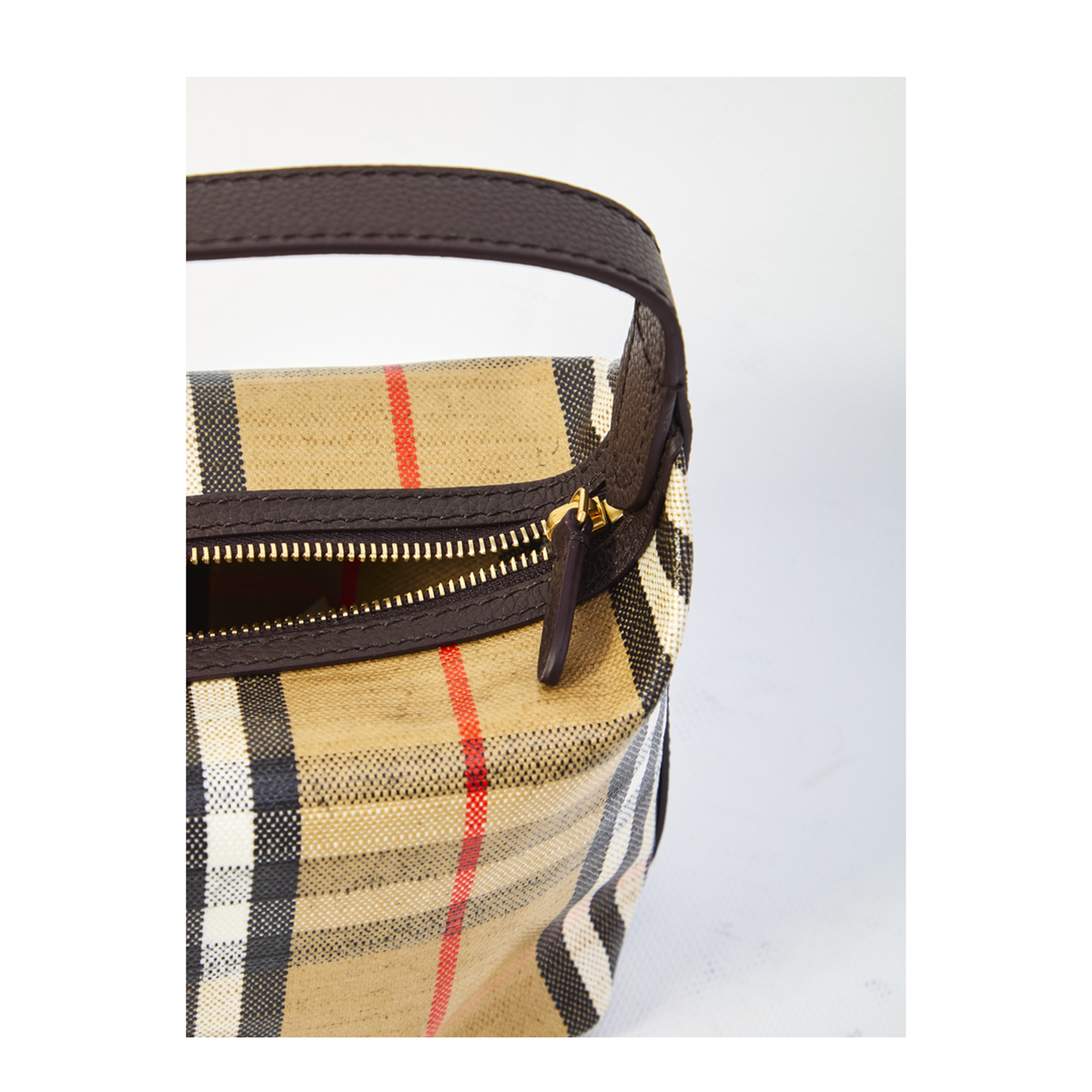 Coated Canvas Handbag With Check Pattern - Image 4