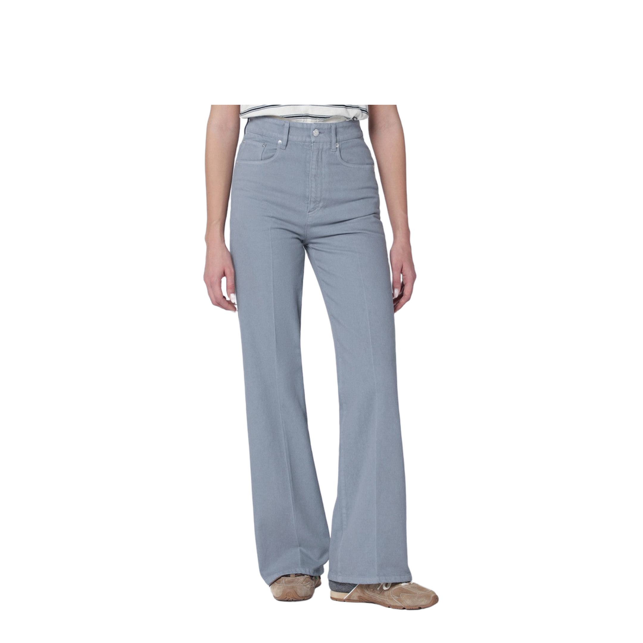 Blue-grey cotton trousers - Image 1