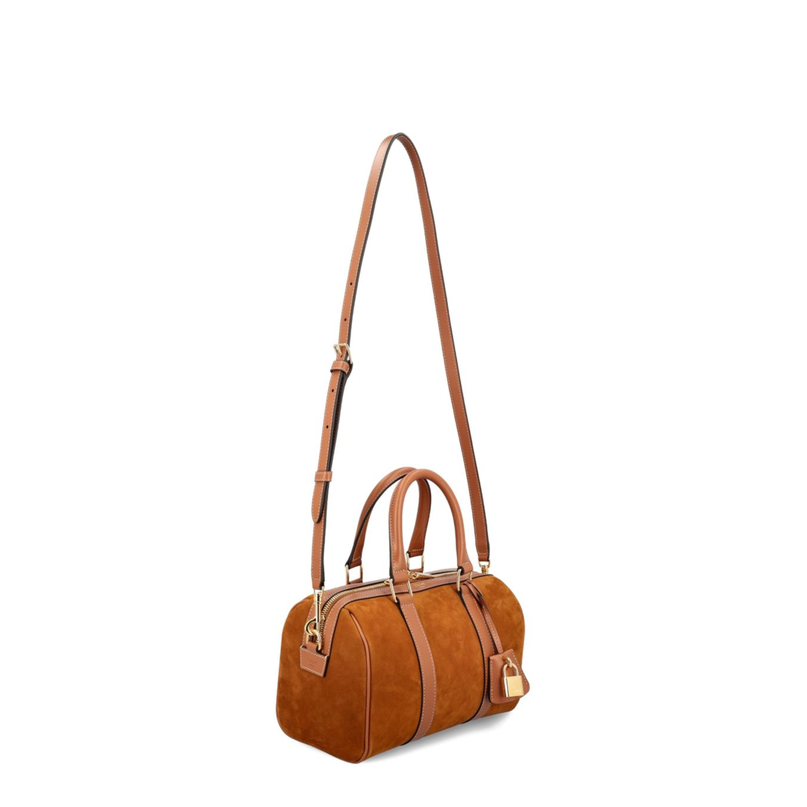 Medium Boston Nubuck Calfskin Handbag Brown - Image 2