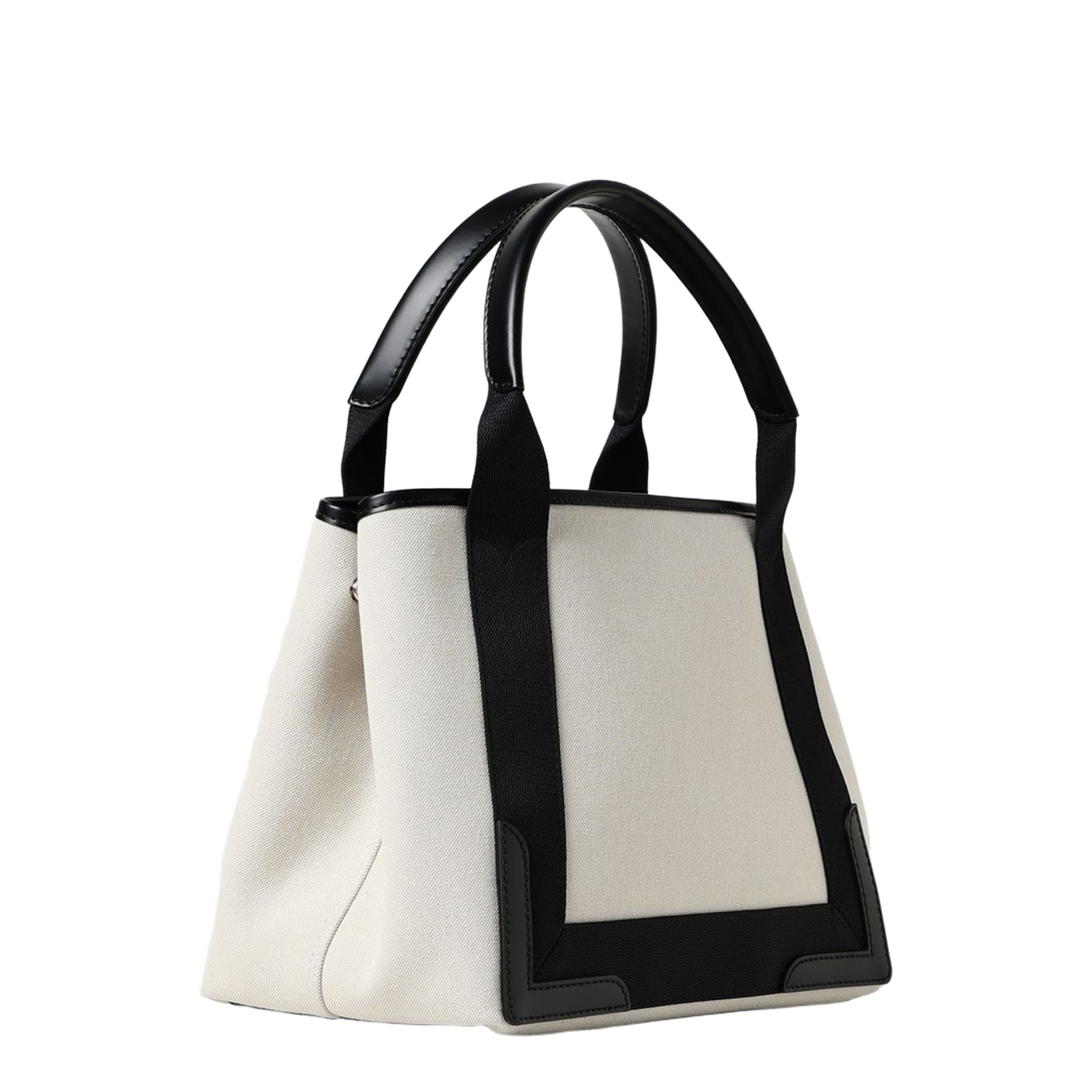 Navy Small Cabas in Beige - Image 3