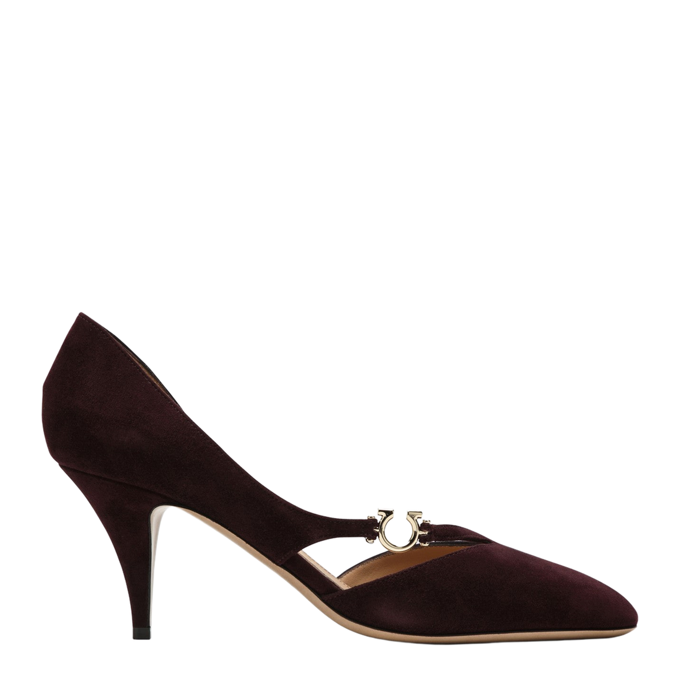 Pumps with Gancini Detail Dark Barolo - Image 1