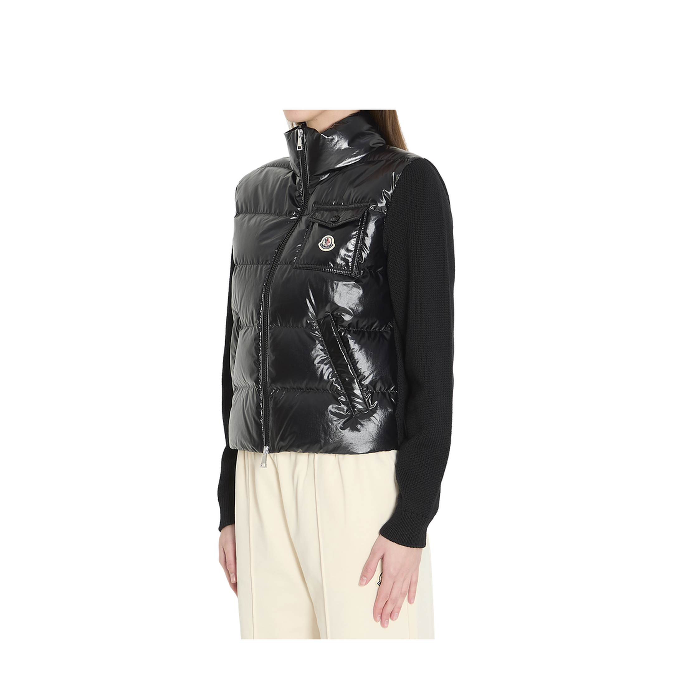 Padded Zip-Up Wool Cardigan - Image 2
