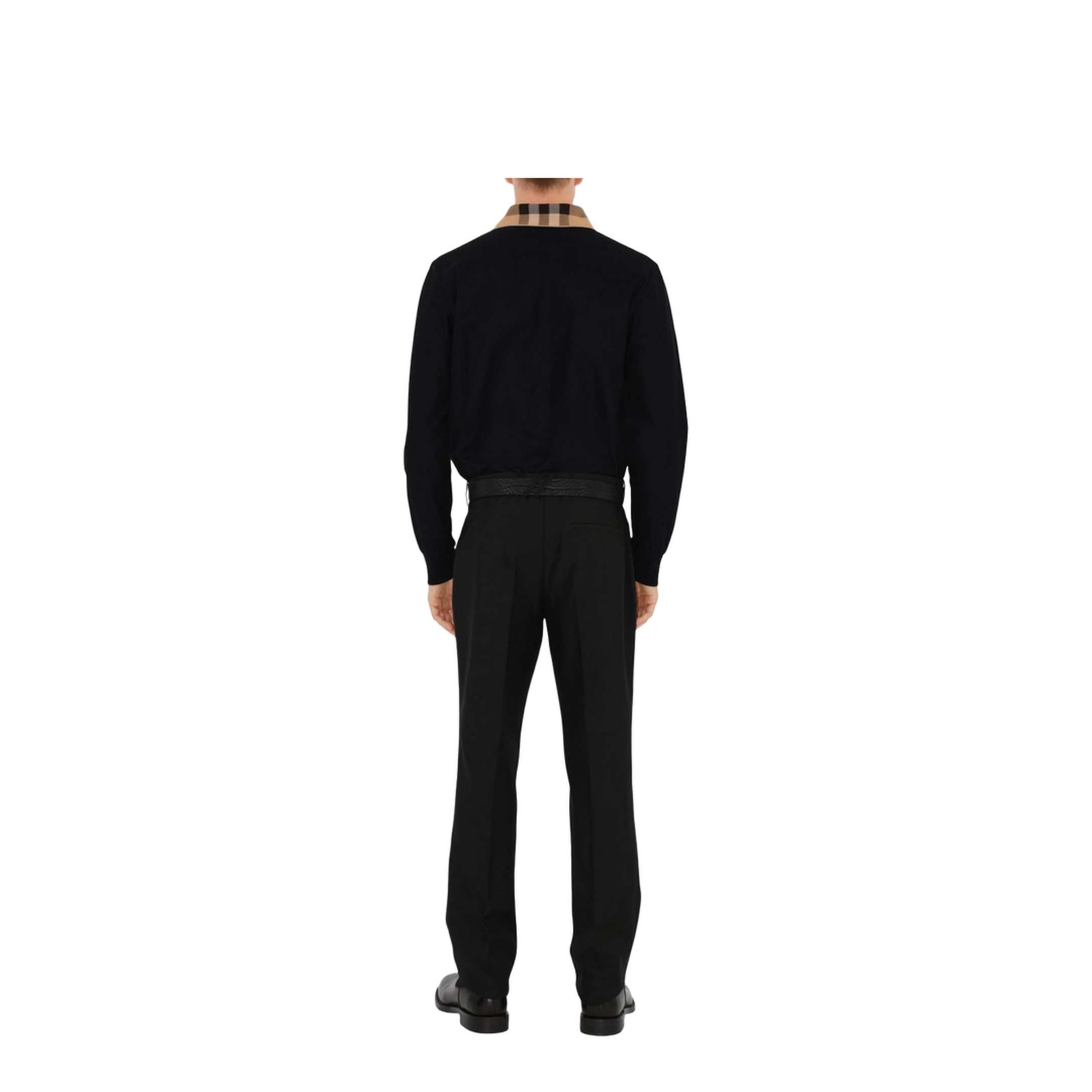 Beige Polo Shirt With Long Sleeves - Image 5