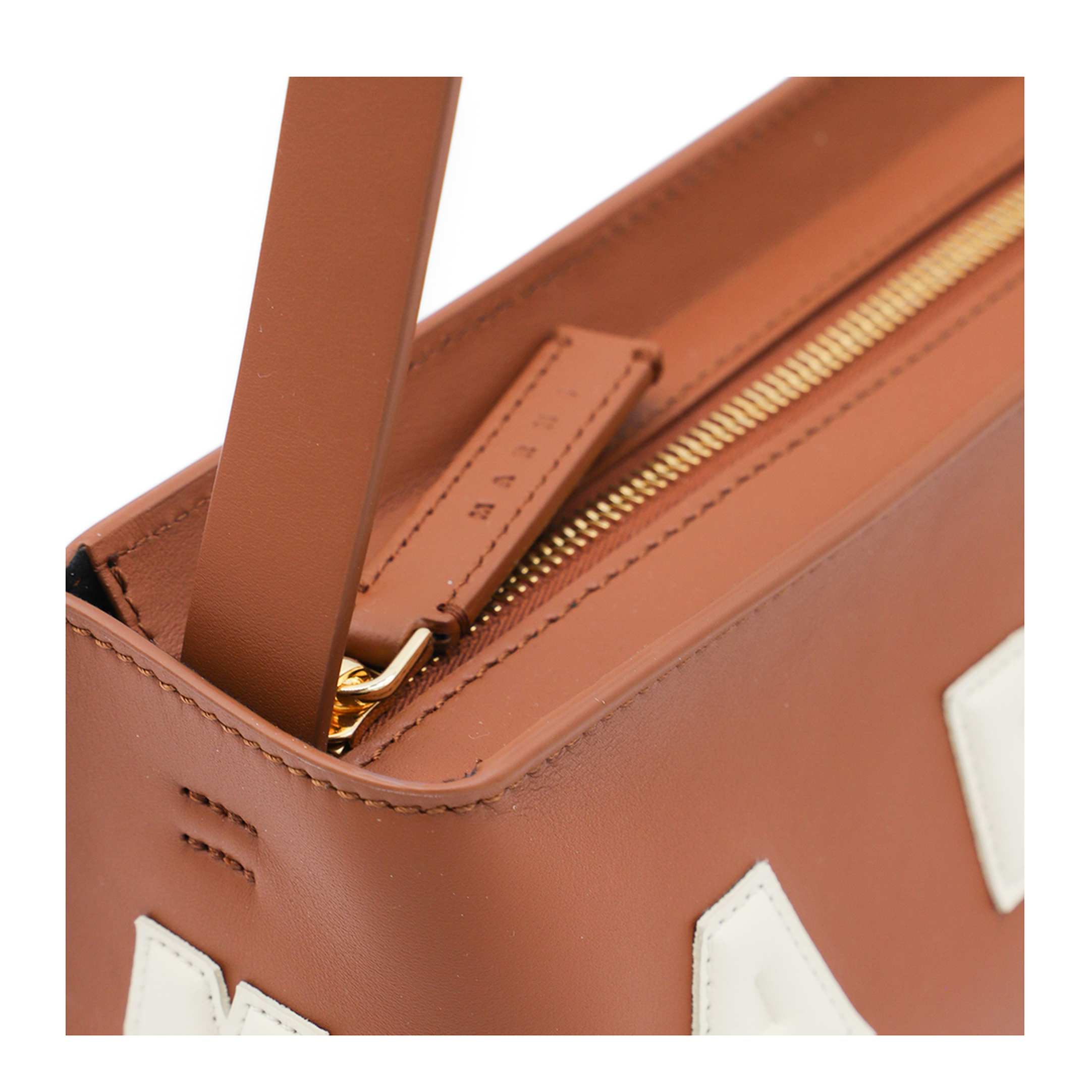 Museo Compact Baguette Bag Calfskin - Moca/Ivory - Image 7