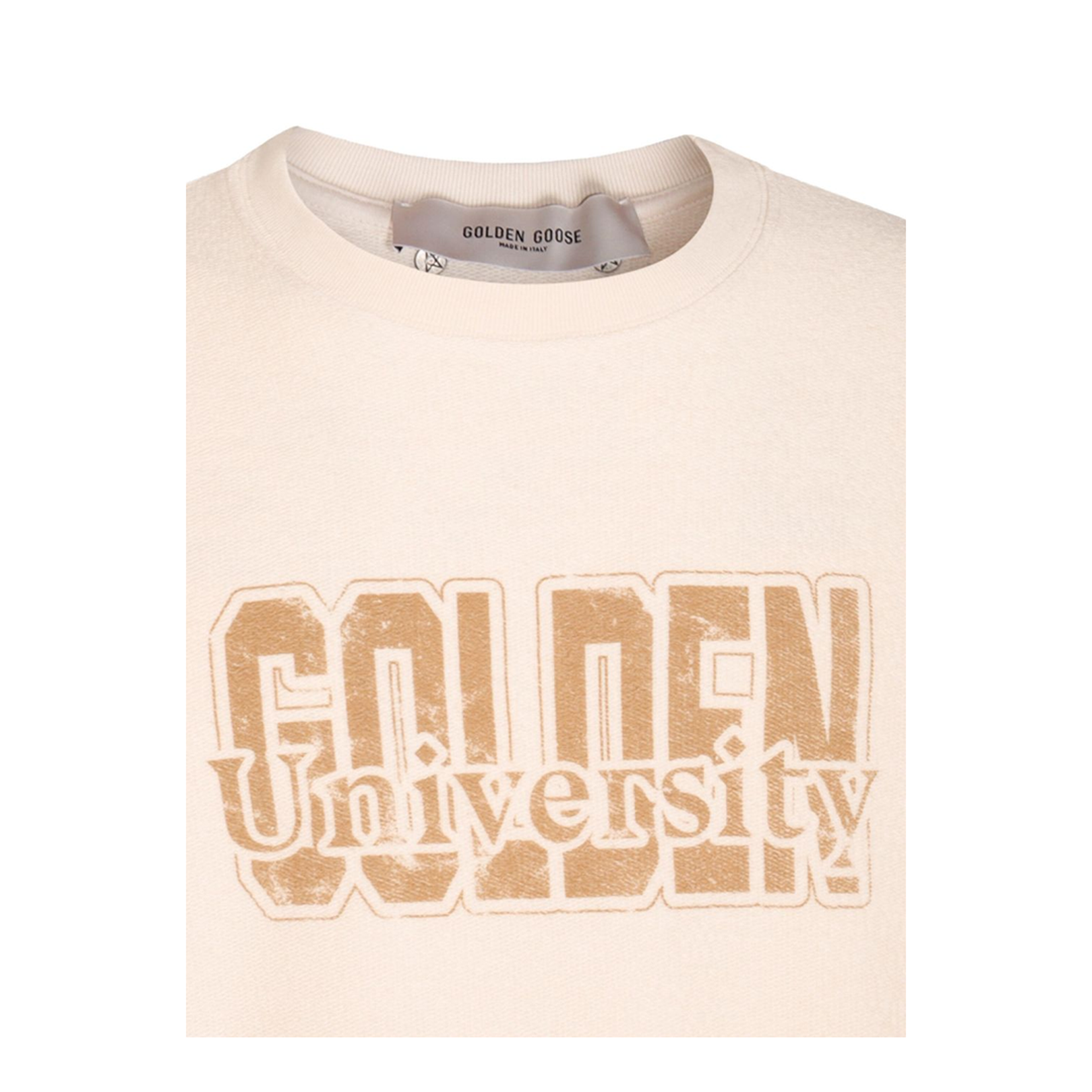 White Cotton Sweatshirt with Front Print - Image 4