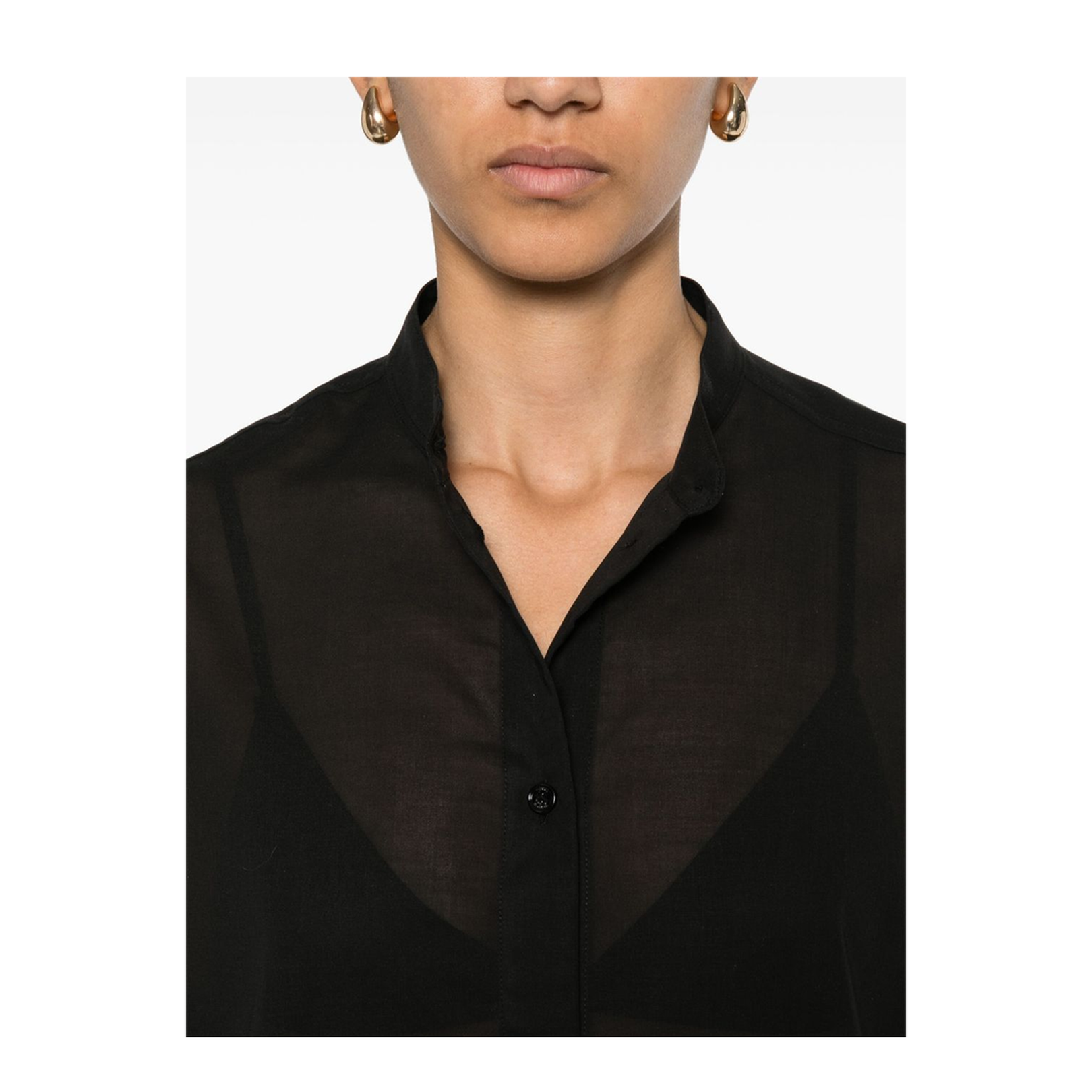 Stand Collar Organic Cotton Shirt - Image 5