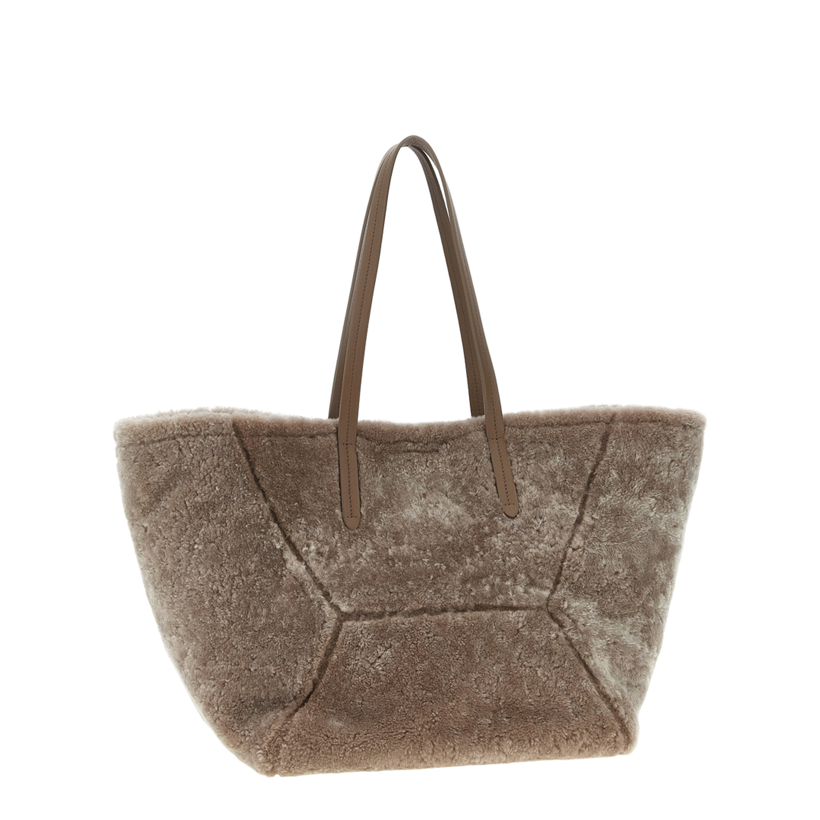 Large Shoulder Bag in Curly Shearling - Image 2