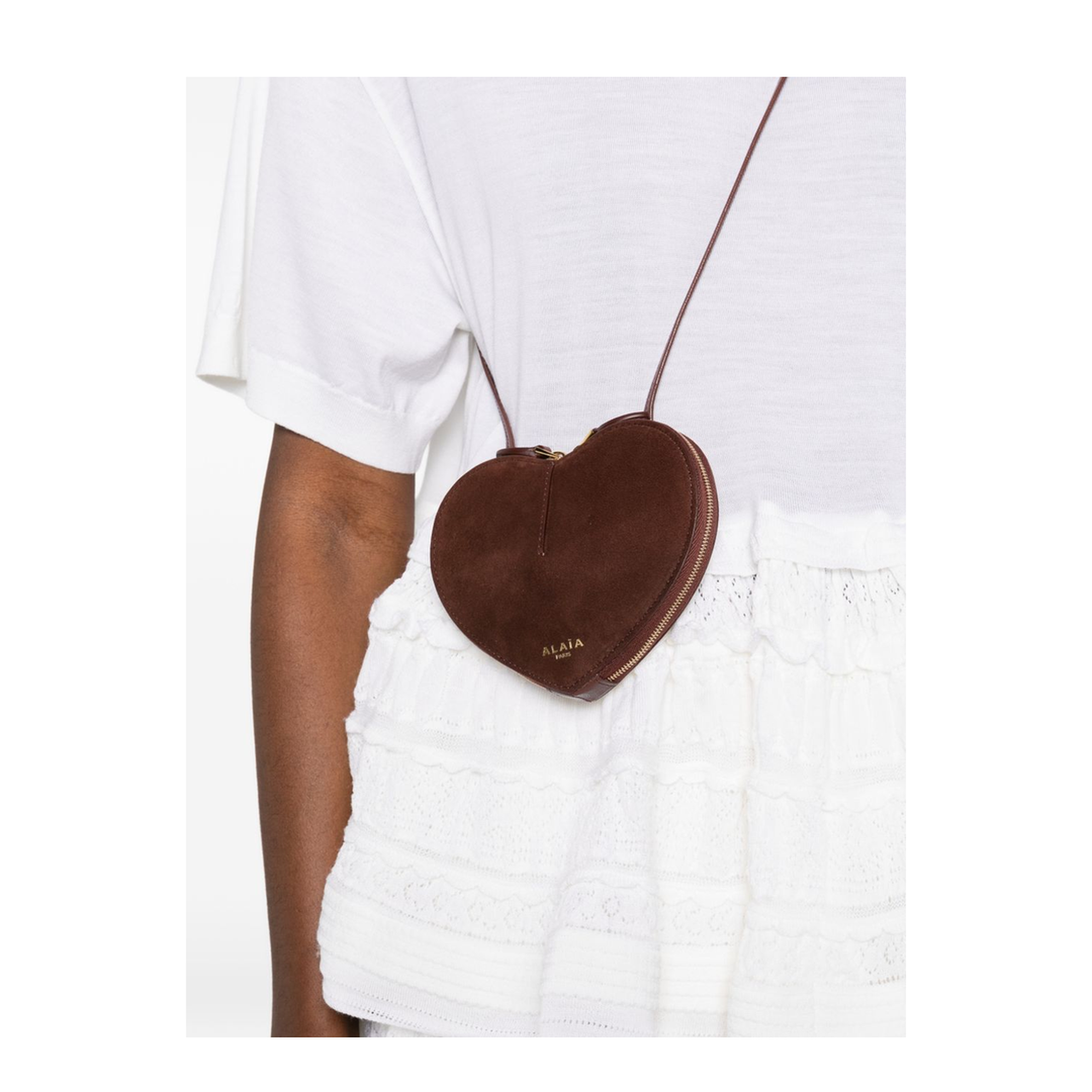 Le Coeur Small Bi-Material Leather Bag - Brun - Image 4
