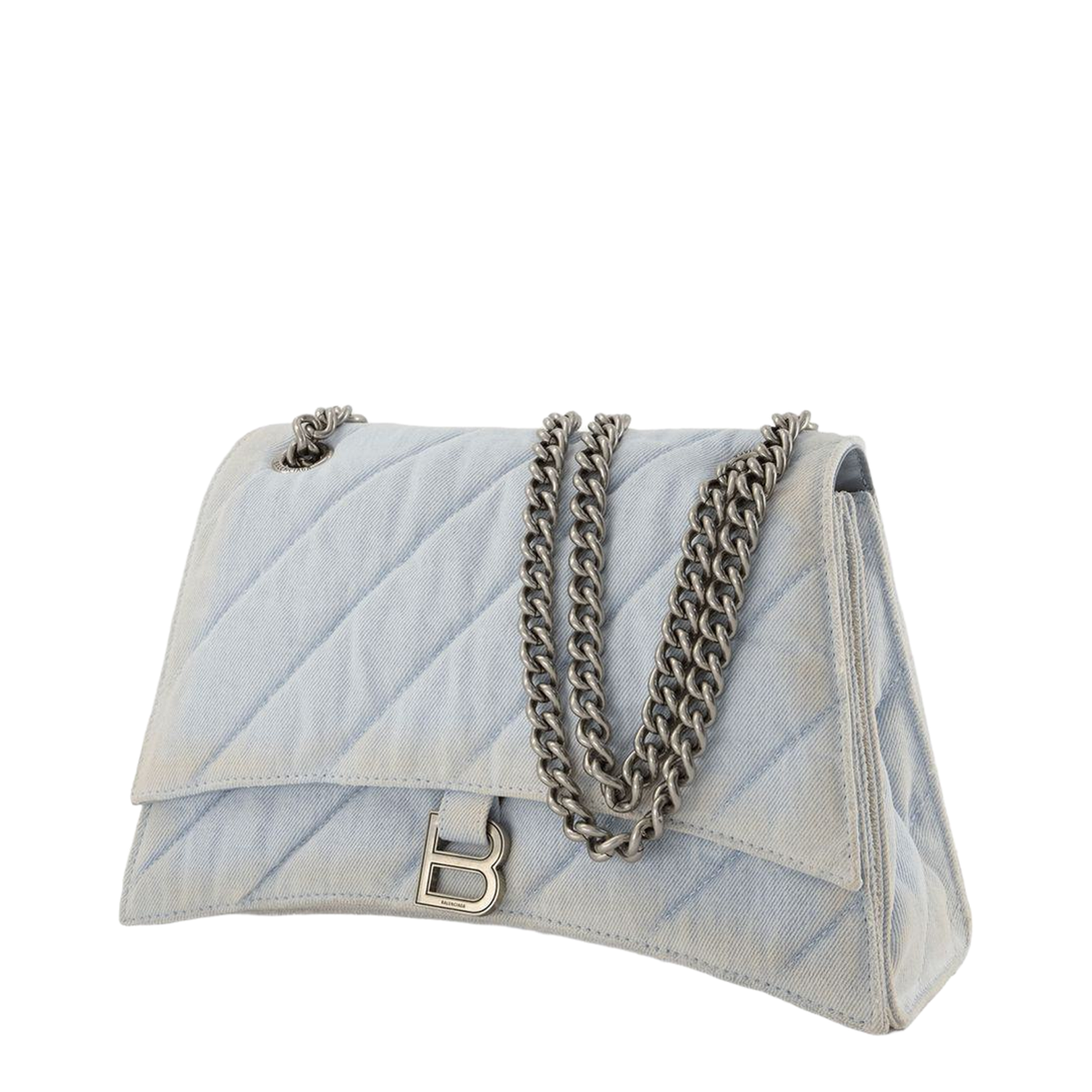 Light Blue Denim Crush Shoulder Bag - Image 2