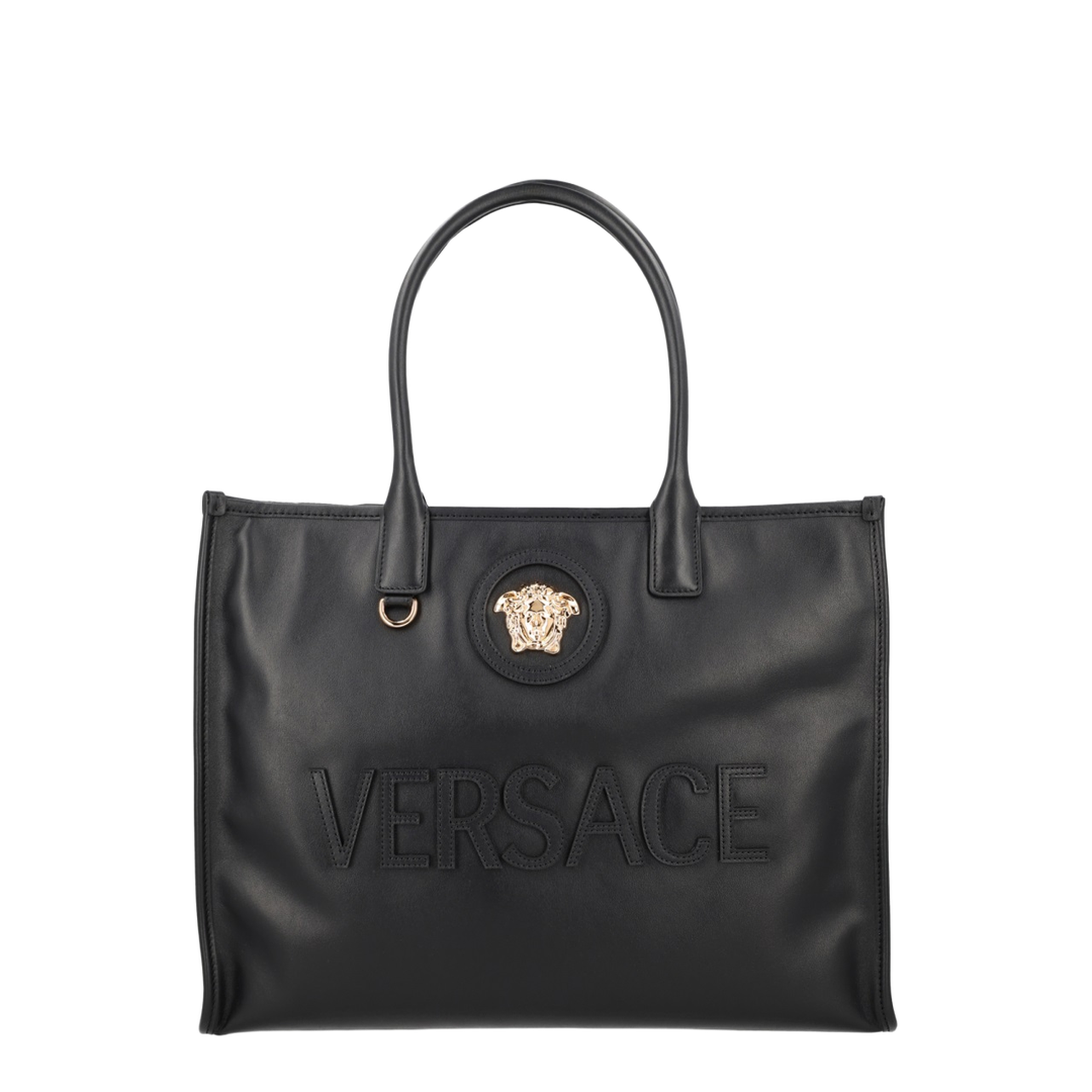 La Medusa Large Calfskin Tote Bag - Black - Image 1