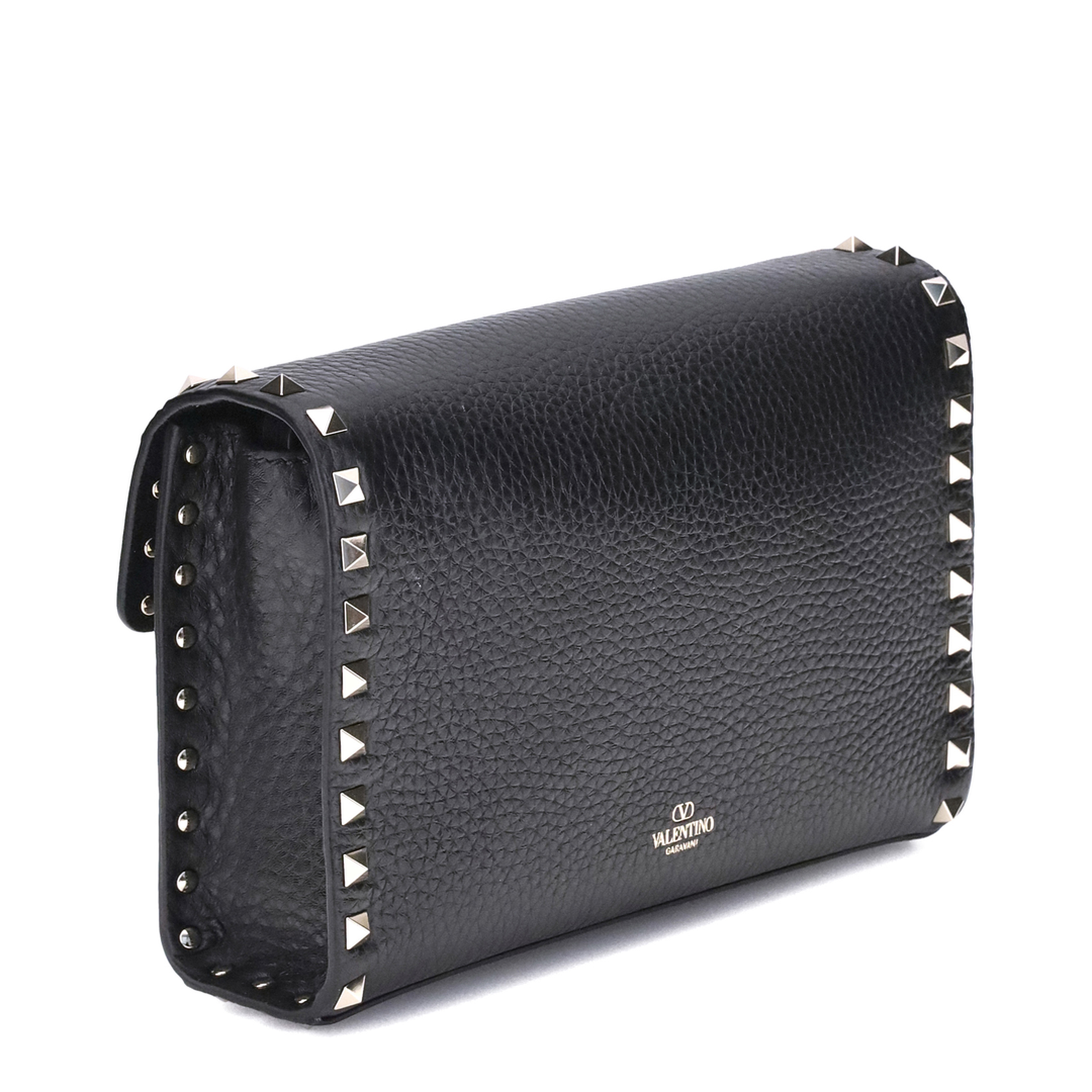 Rockstud Mini Shoulder Bag in Garnet Calfskin - Image 3