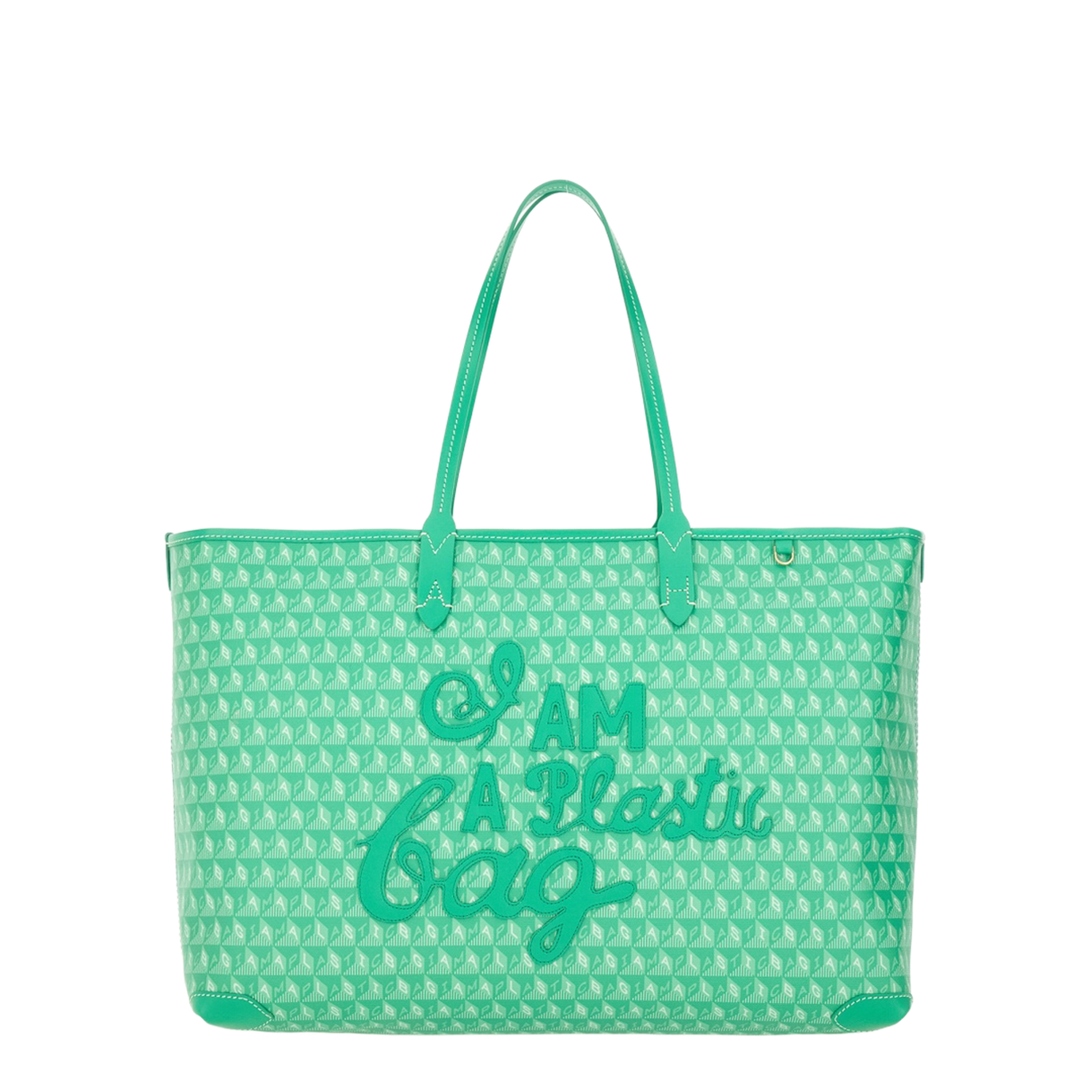 I Am A Plastic Bag Zipped Tote Motif - Aloe Vera - Image 1
