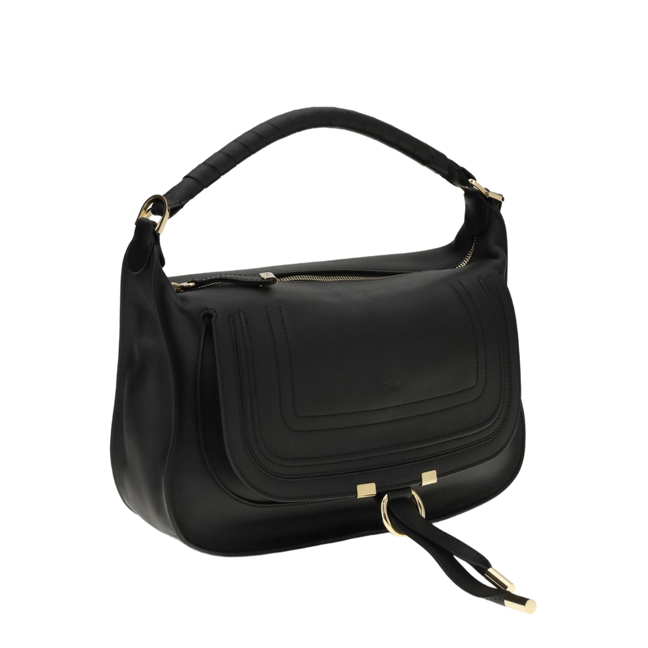Marcie Small Calfskin Shoulder Bag - Black - Image 3