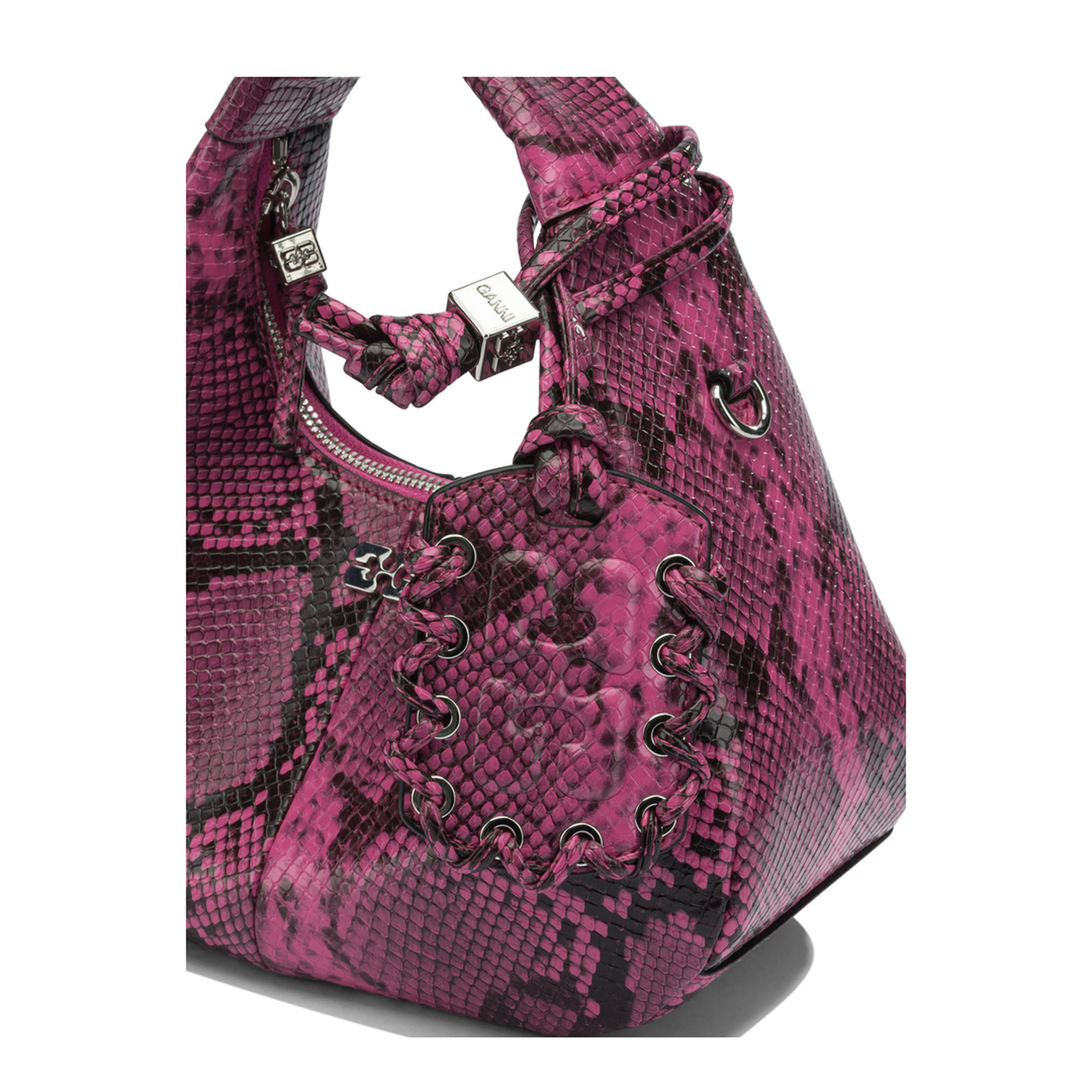 Mini Hobo Mini Recycled Polyester Hobo Bag - Fuchsia - Image 4