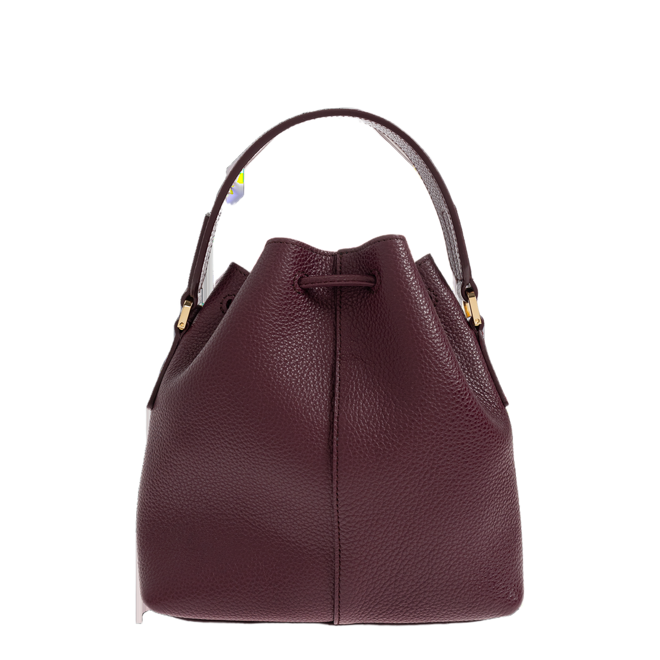 Multipocket Calfskin Bucket Bag - Plum - Image 3