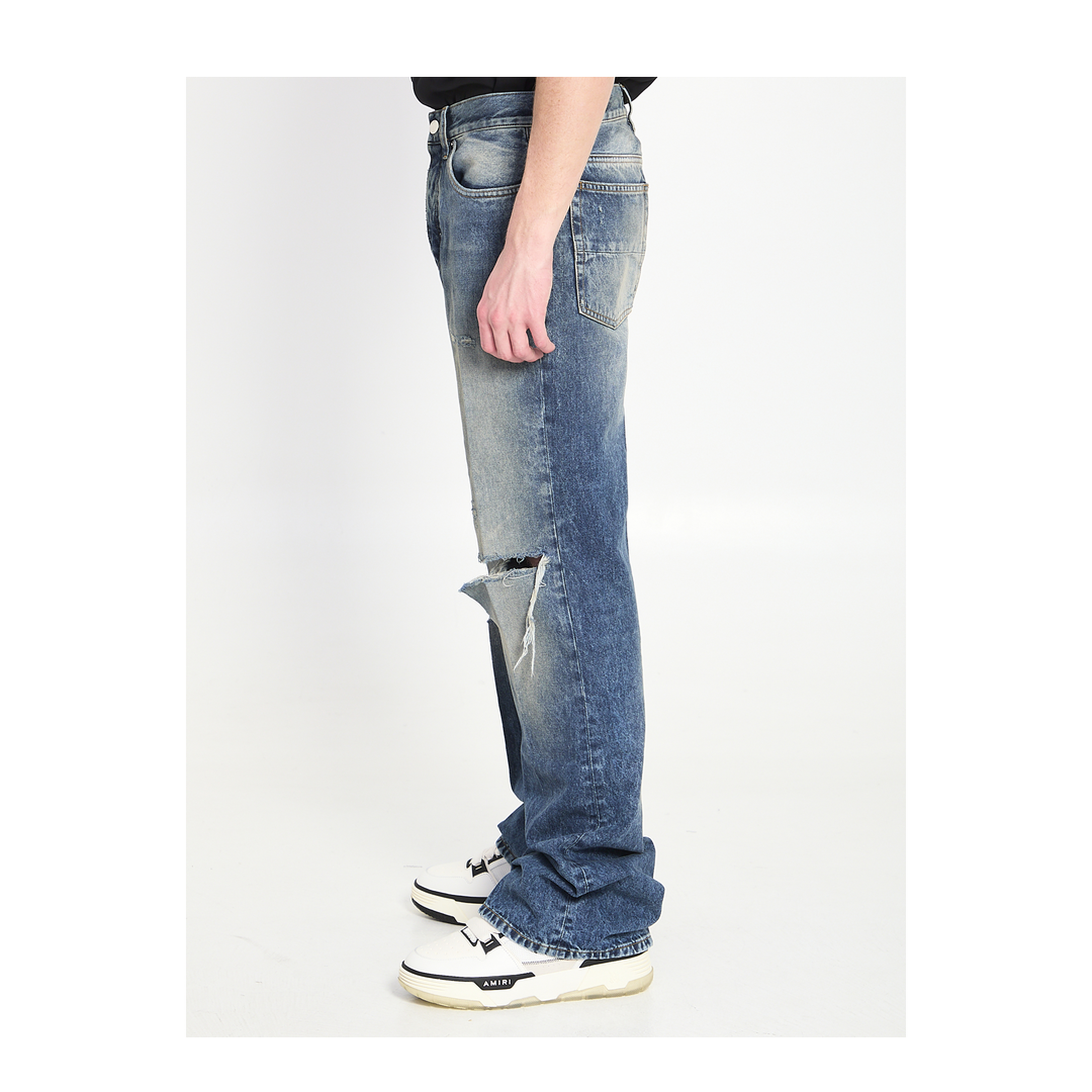 Ripped-Knees Bootcut Jeans - Image 3