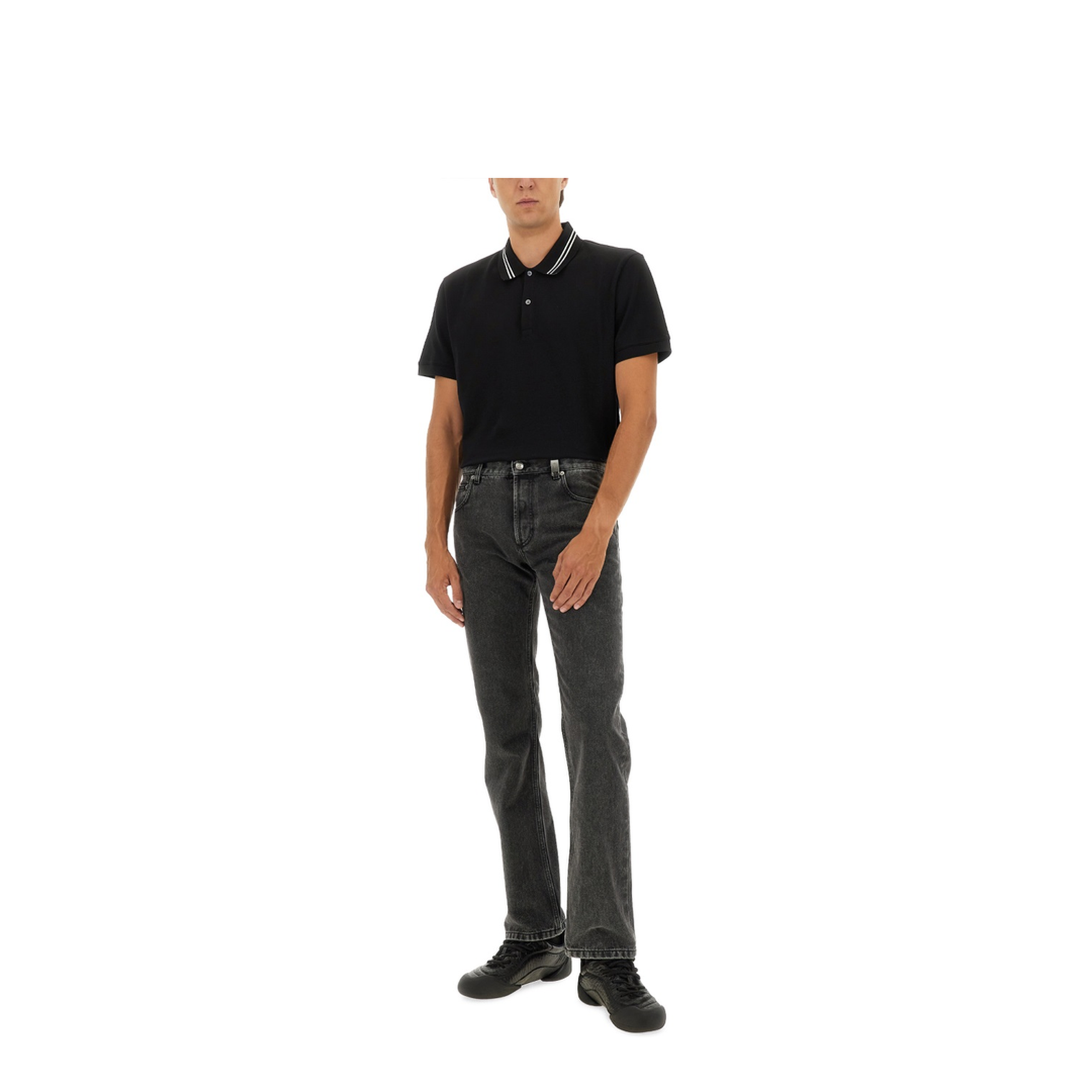 Polo Shirt with Logo on the Collar - Image 2