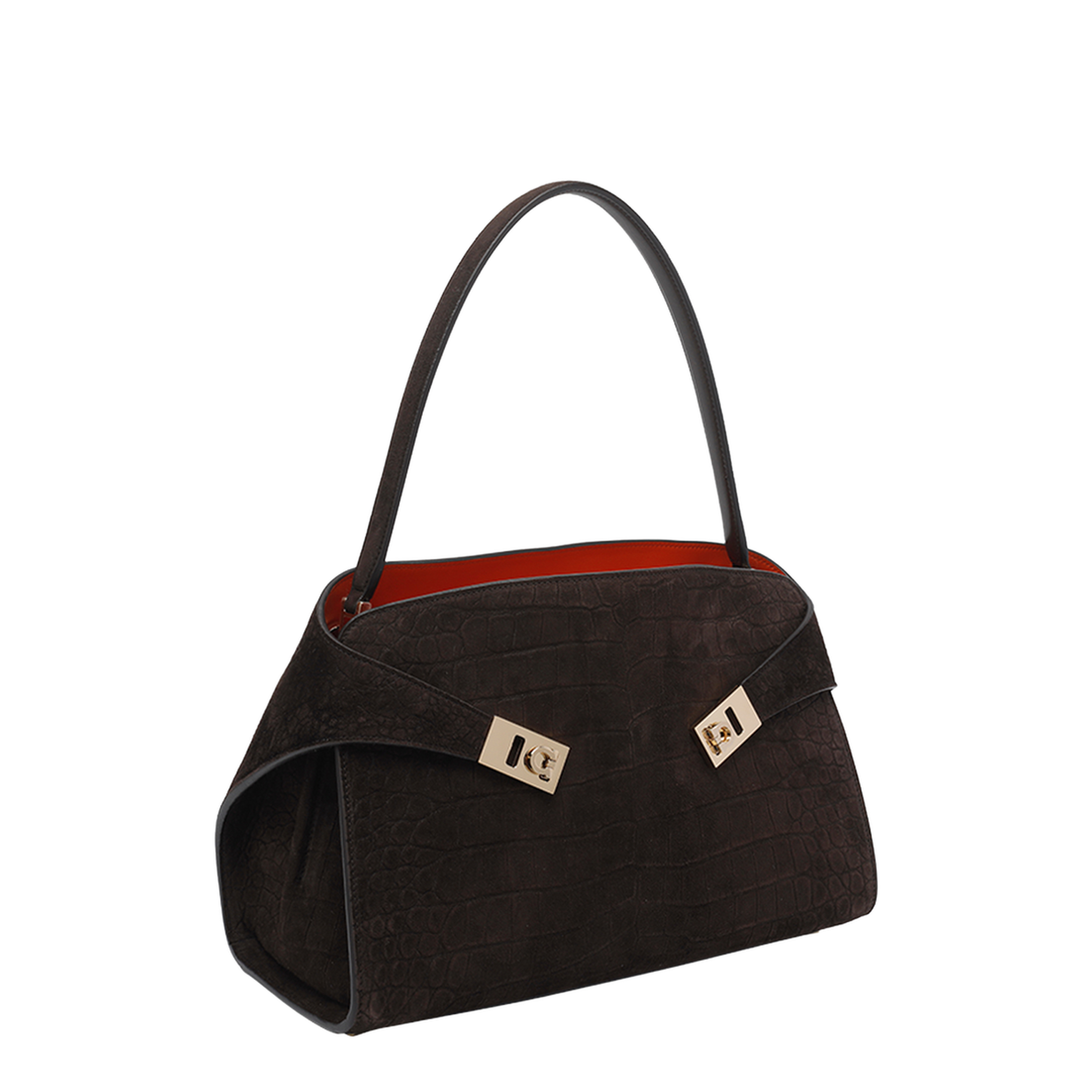 Croc Hug Soft Suede Shoulder Bag - Testa di Moro - Image 2