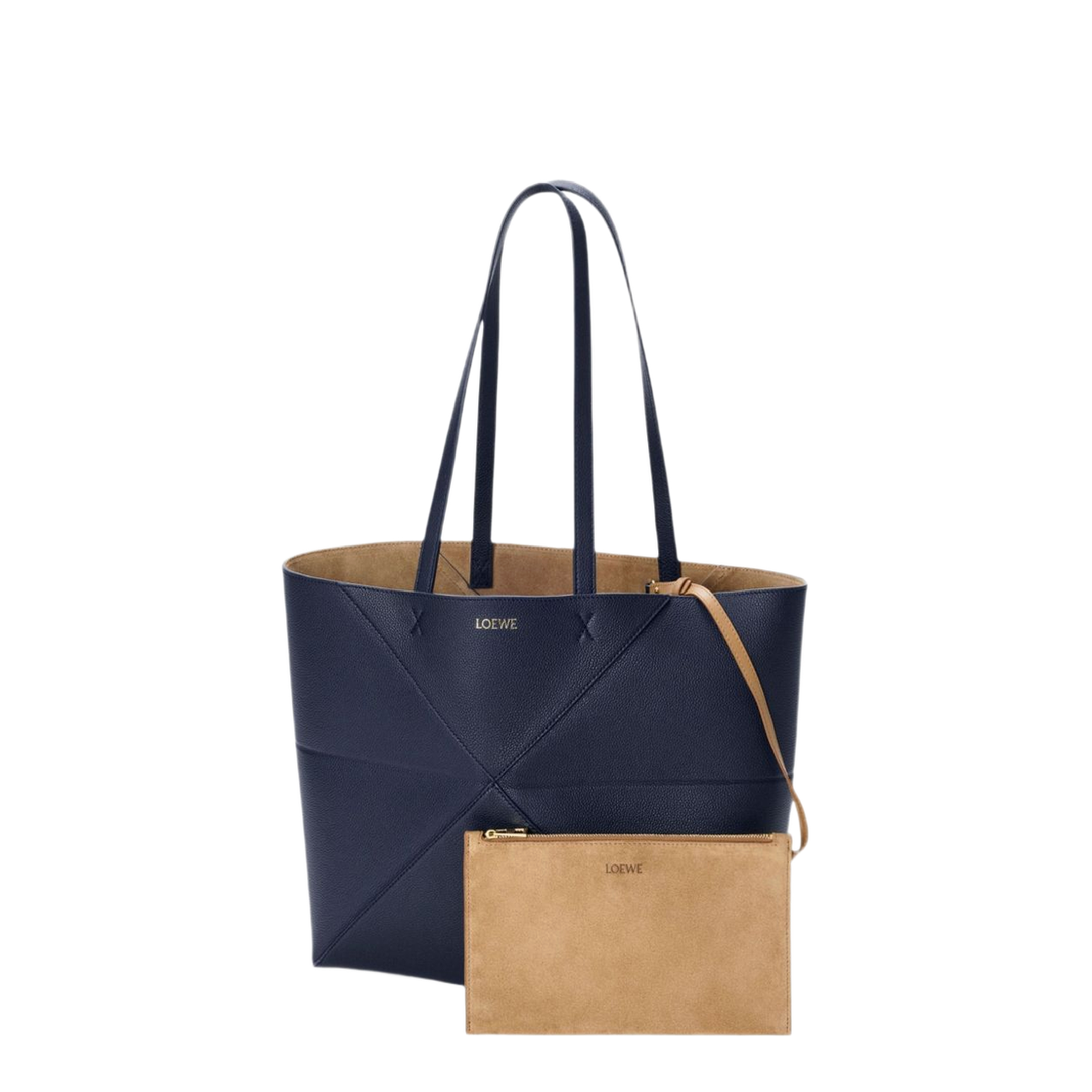 Puzzle Large Calfskin Tote - Deep Navy - Image 5