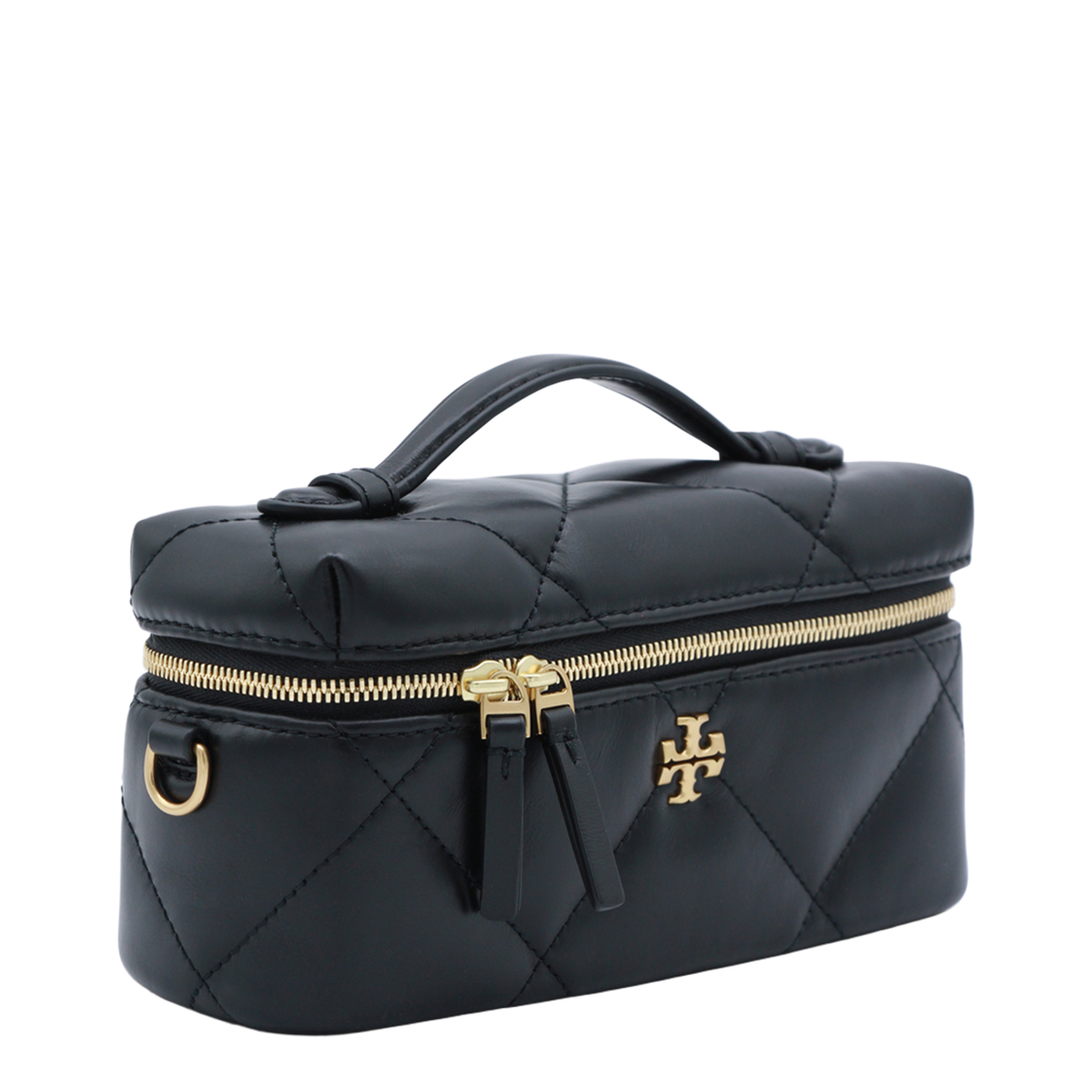 Kira Diamond Quilt Vanity Case - Black - Image 4