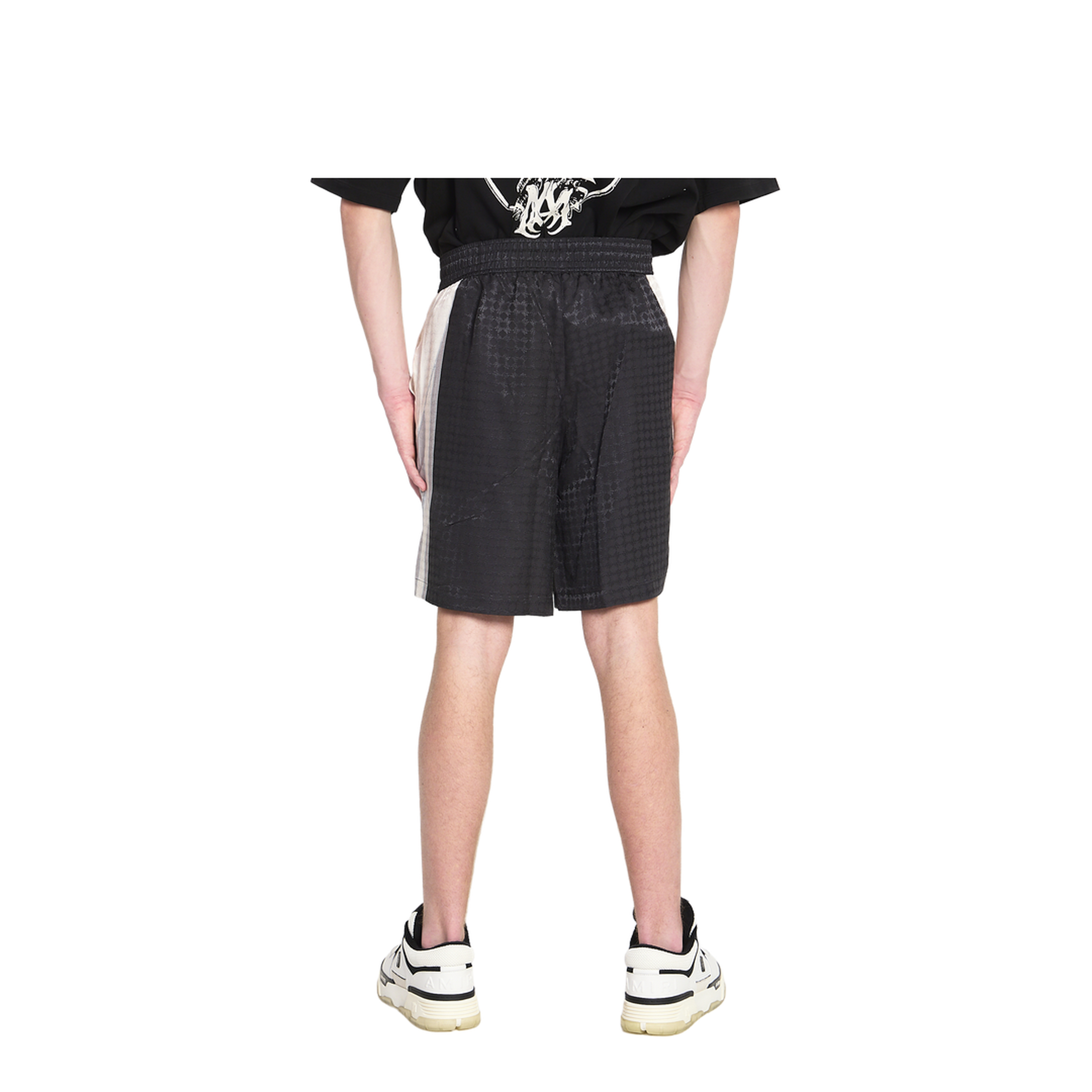 Black Ma Quad Drawstring Patterned Shorts - Image 4