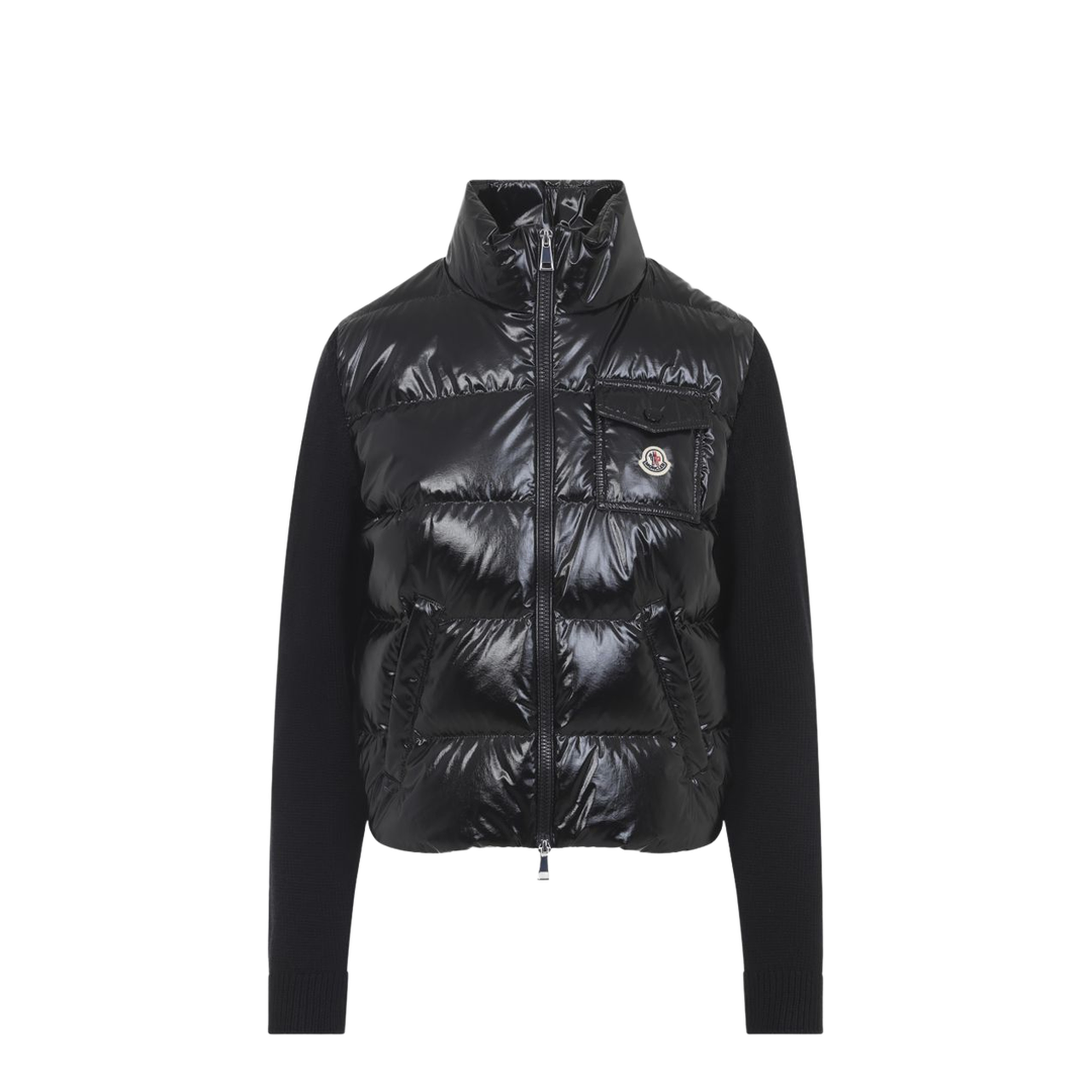 Padded Zip-Up Wool Cardigan - Image 1