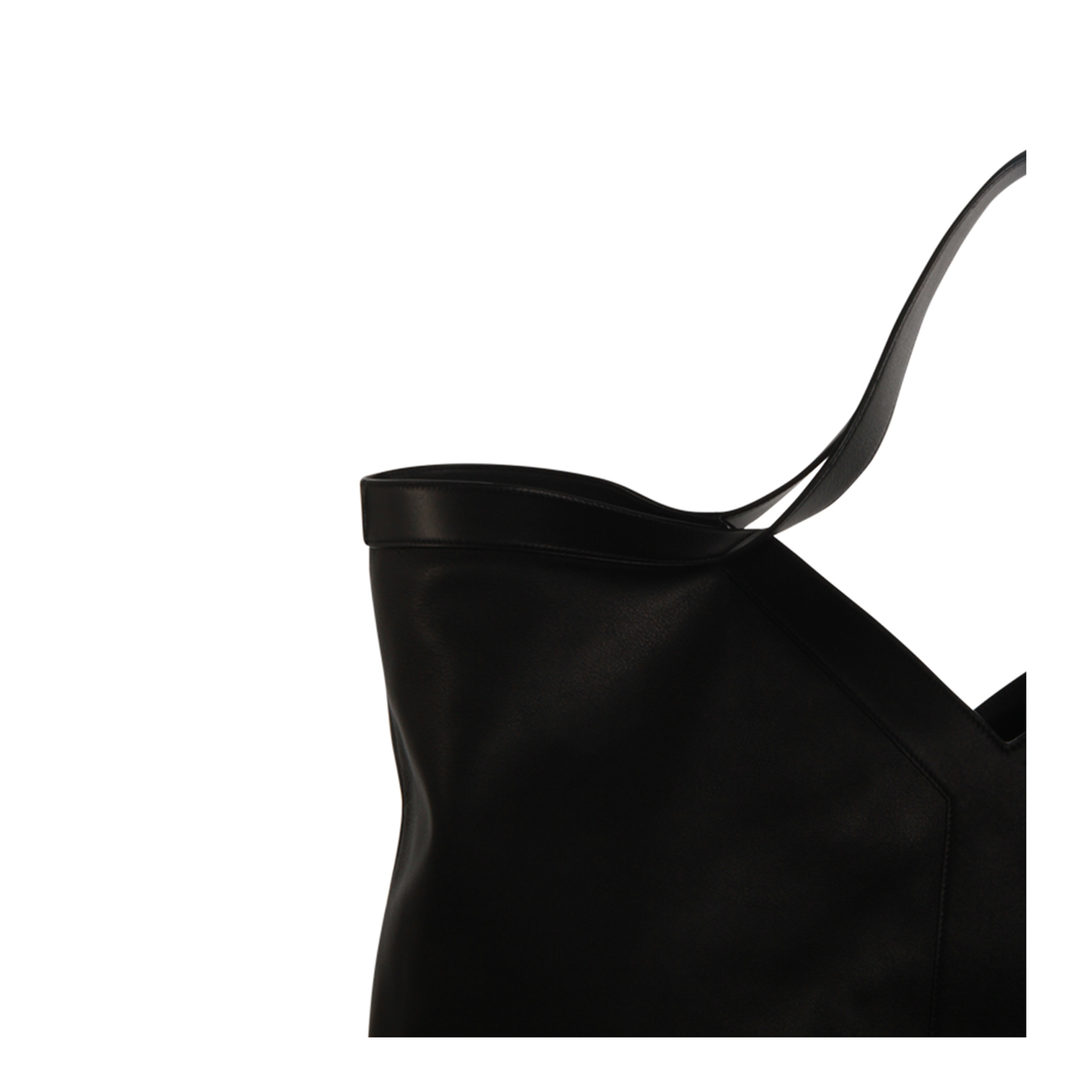 Y Maxi Leather Top Handle Bag - Black - Image 5