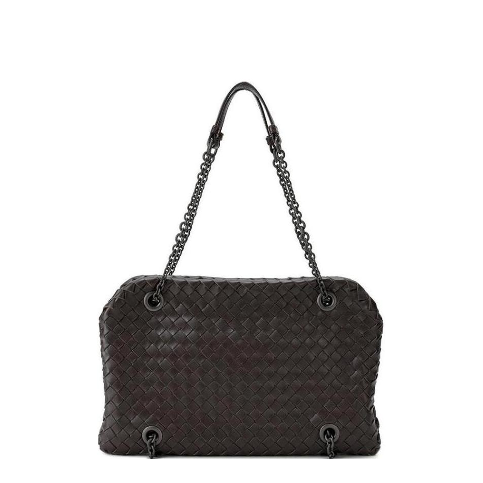 Intrecciato Leather Handbags - Brown - Image 1