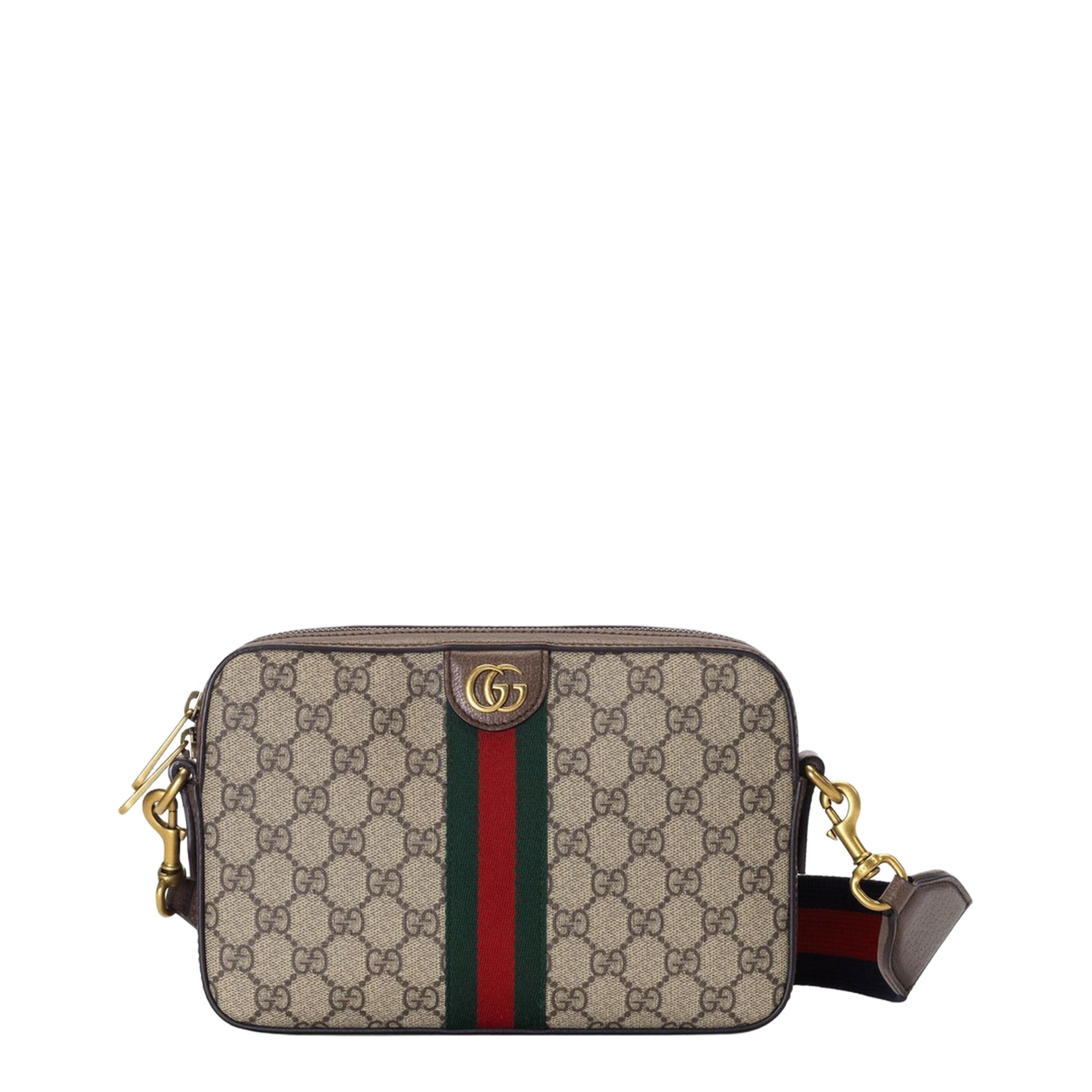 Ophidia Small Canvas Crossbody Bag - Beige - Image 1