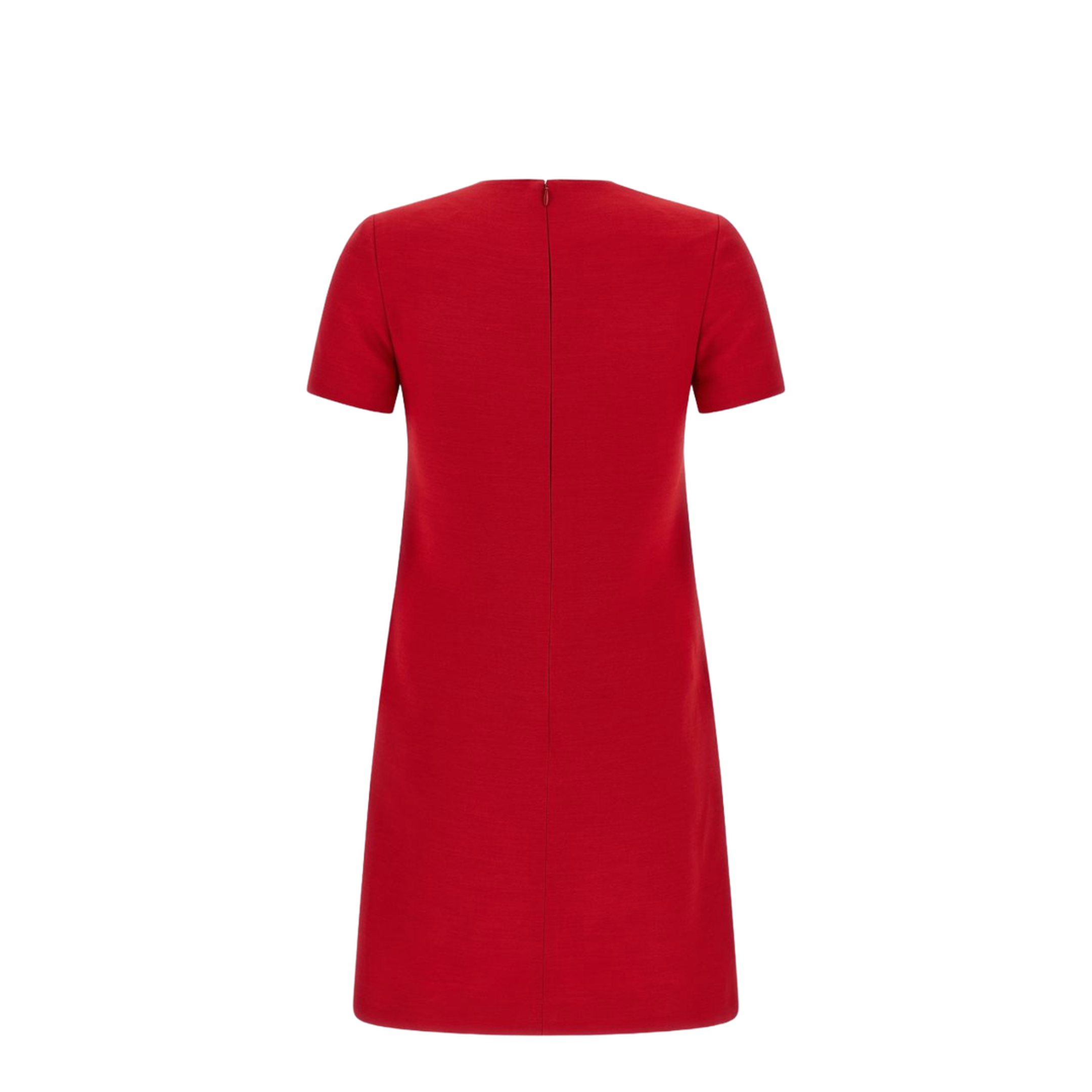 VLogo Wool and Silk Mini Dress - Red - Image 3