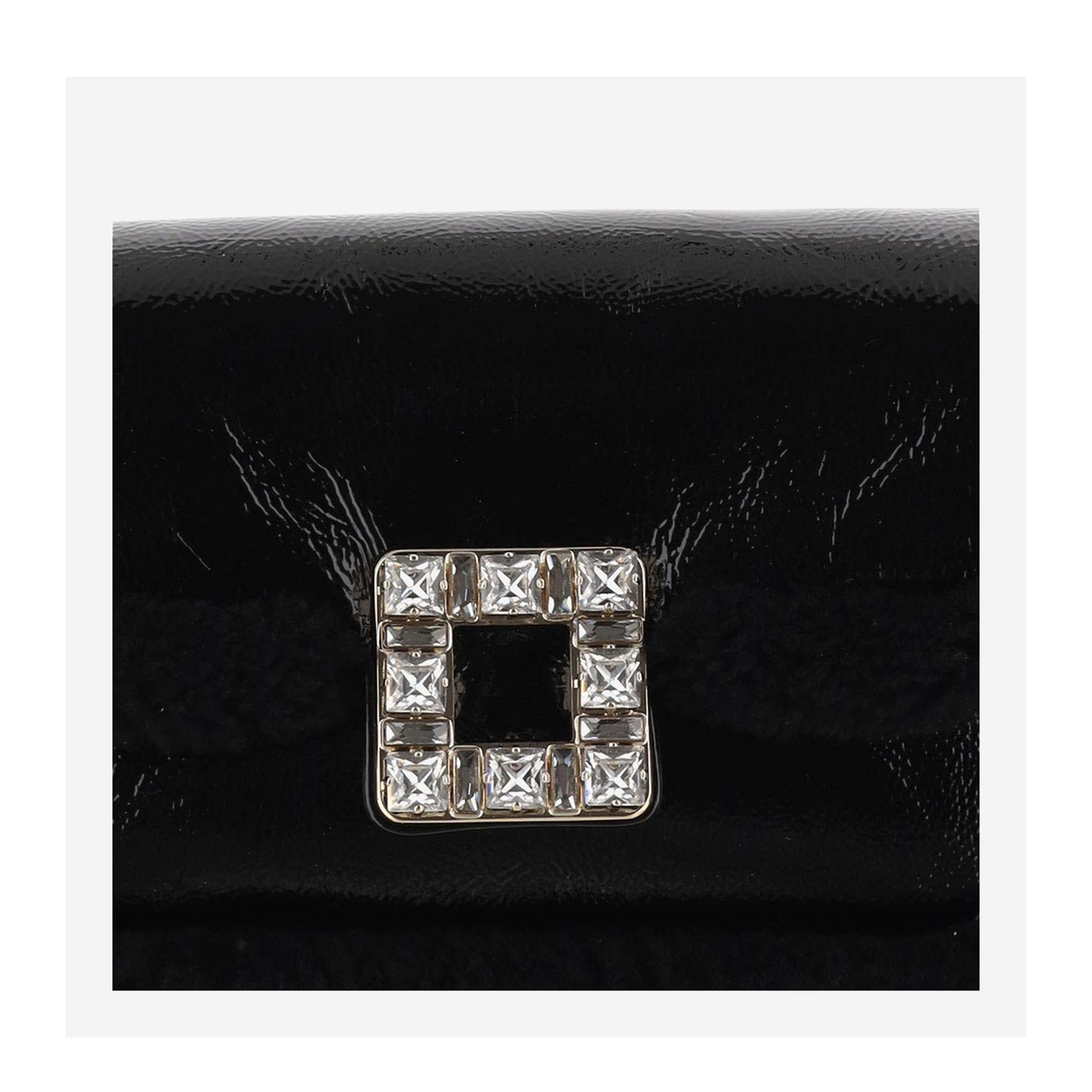 Shearling Strass Buckle Clutch Bag - Image 4