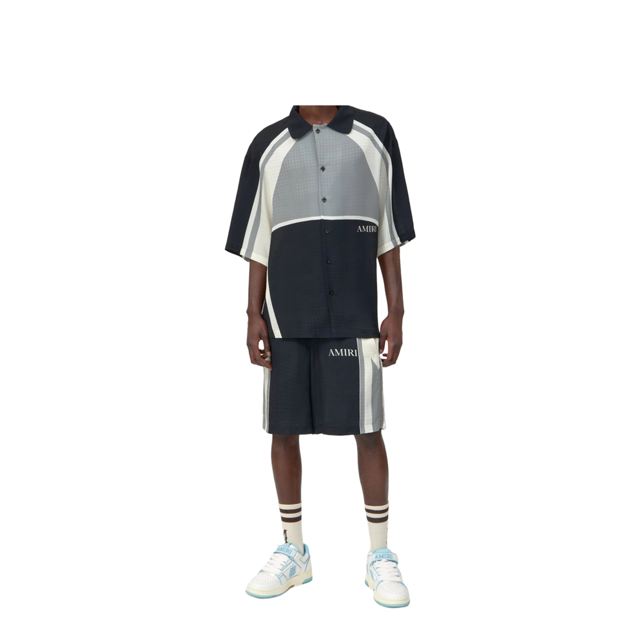 Black Ma Quad Drawstring Patterned Shorts - Image 2