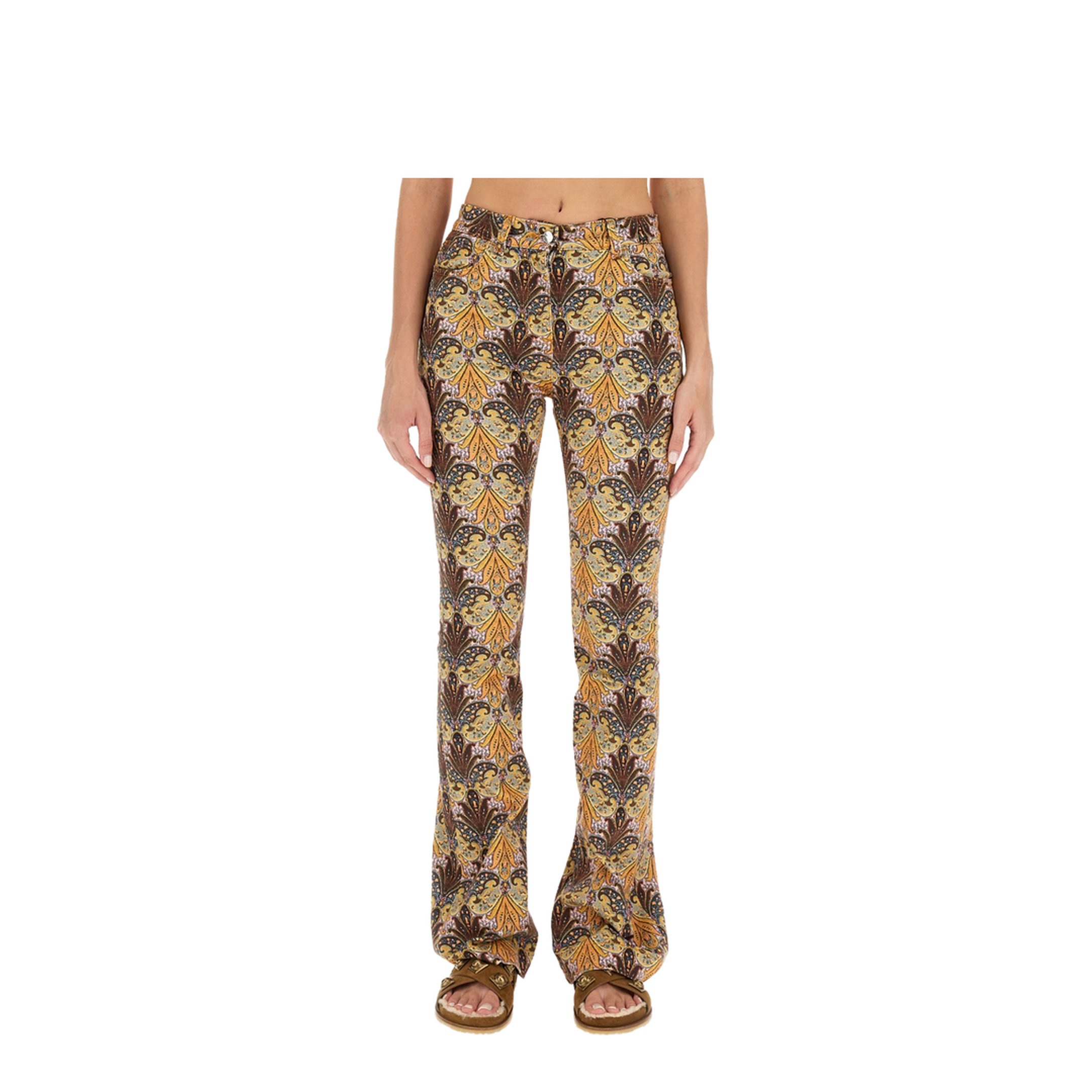 Graphic-print flared jeans - Image 1