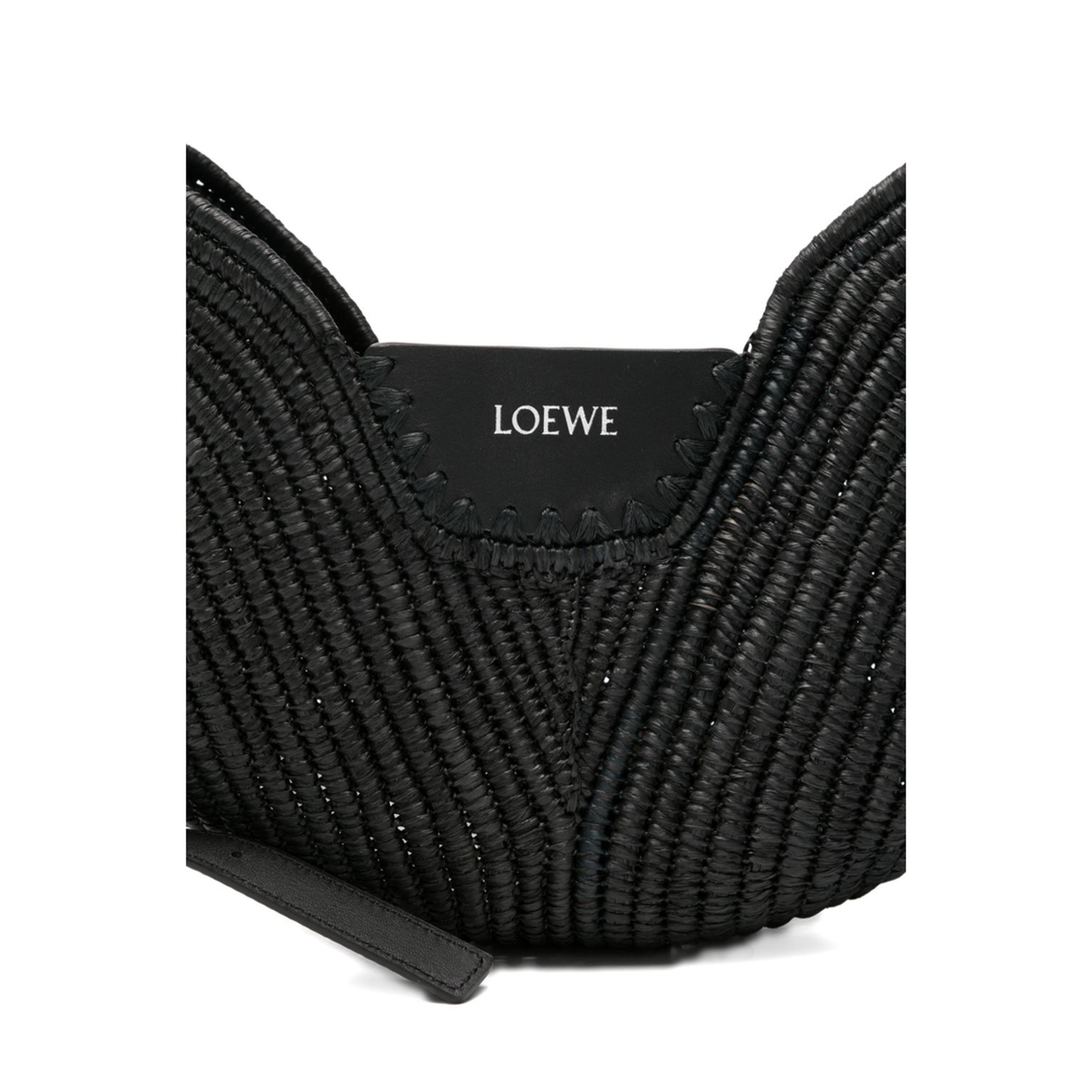 Swing Medium Raffia Shoulder Bag - Black - Image 2
