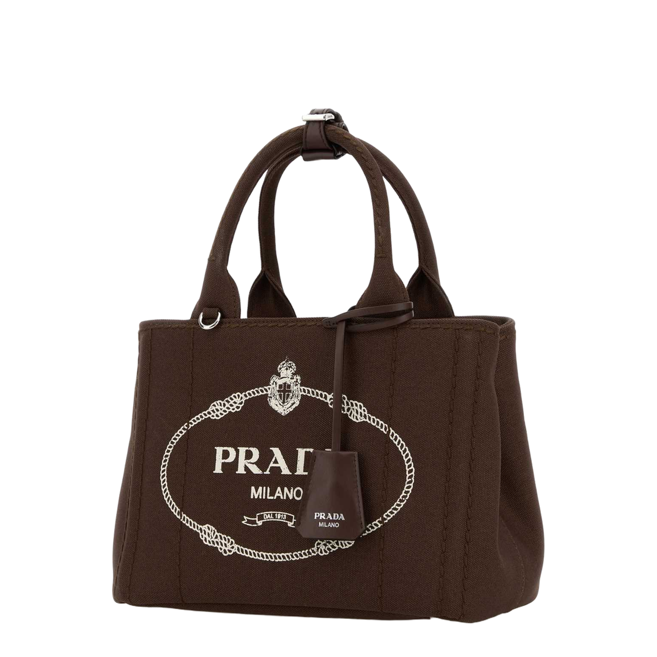 Jardinière Small Cotton Canvas Handbag - Tabacco - Image 2