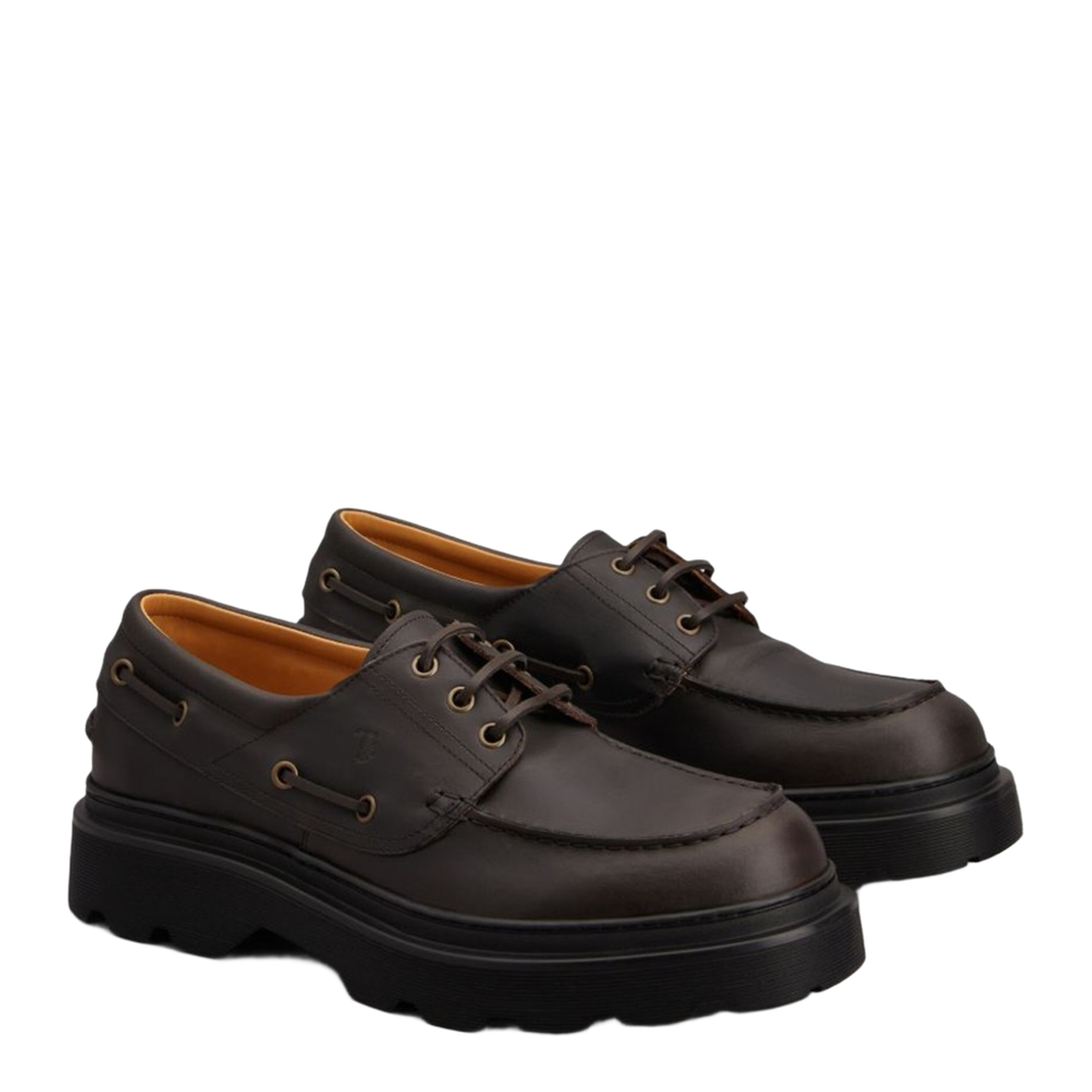 Coffee Brown Front Button Fastening Moc Stitching - Image 2