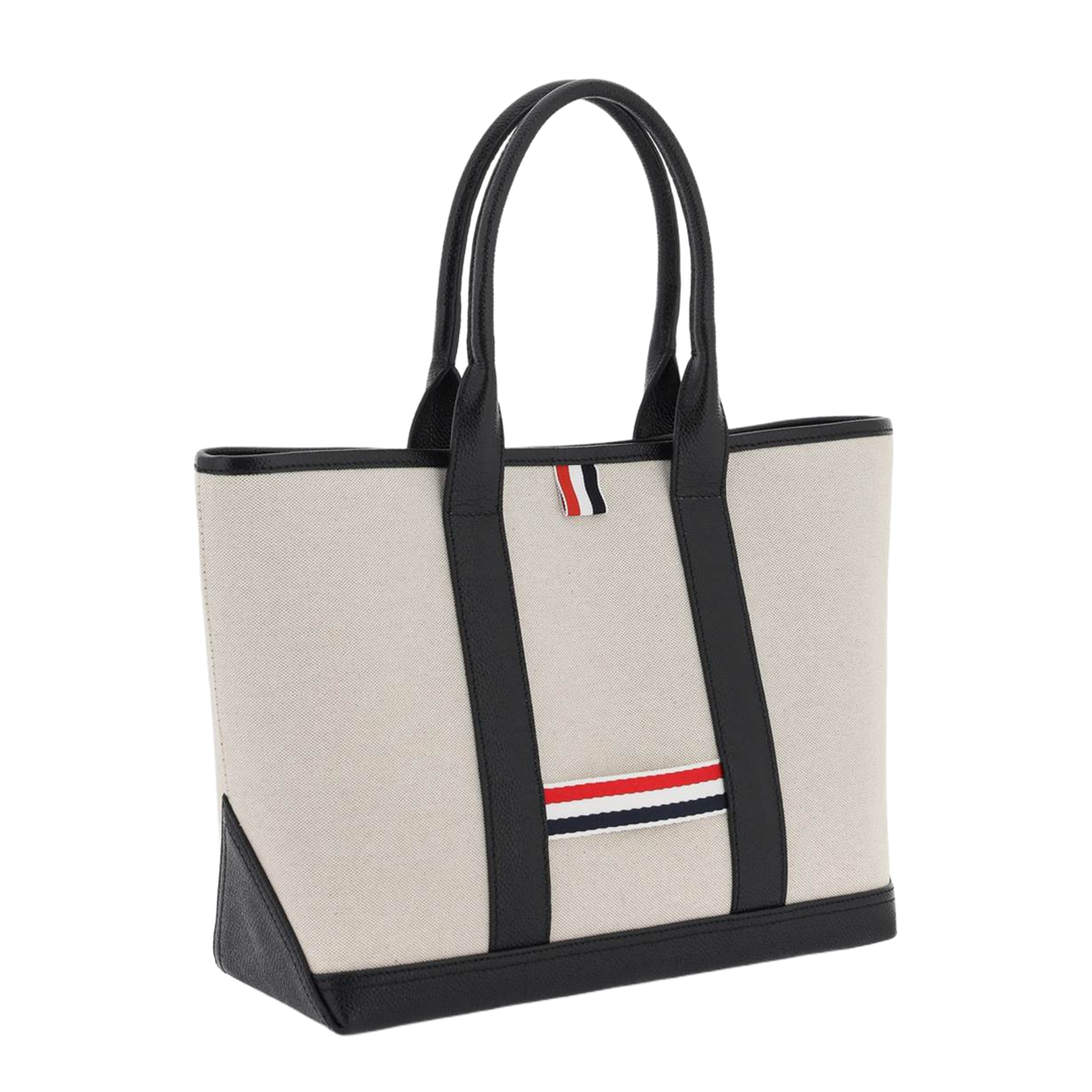 Sand Canvas Rwb-Stripe Shopping Bag - Image 3