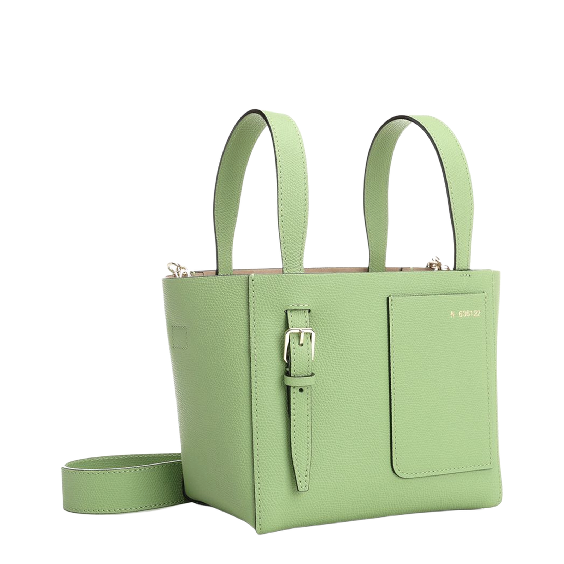 Micro Bucket Leather Shoulder Bag - Green - Image 2